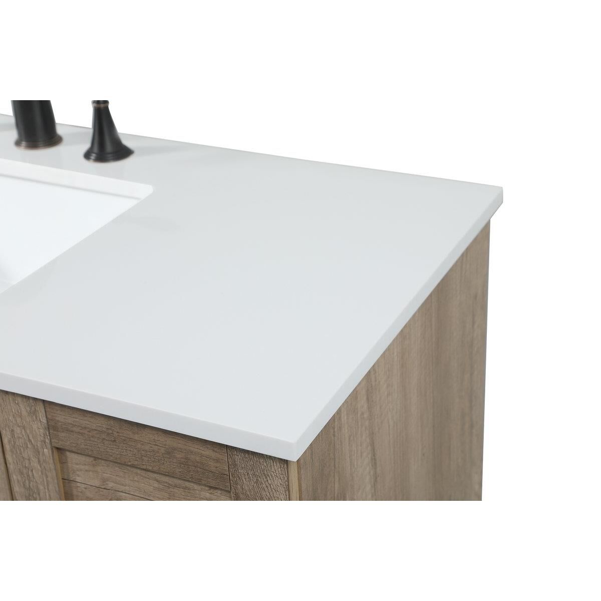 Shown in Natural Oak finish and Without Backsplash accent