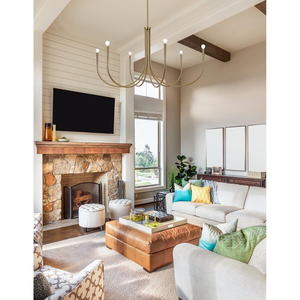 Layne 50 Inch 6 Light Chandelier by Elegant Lighting