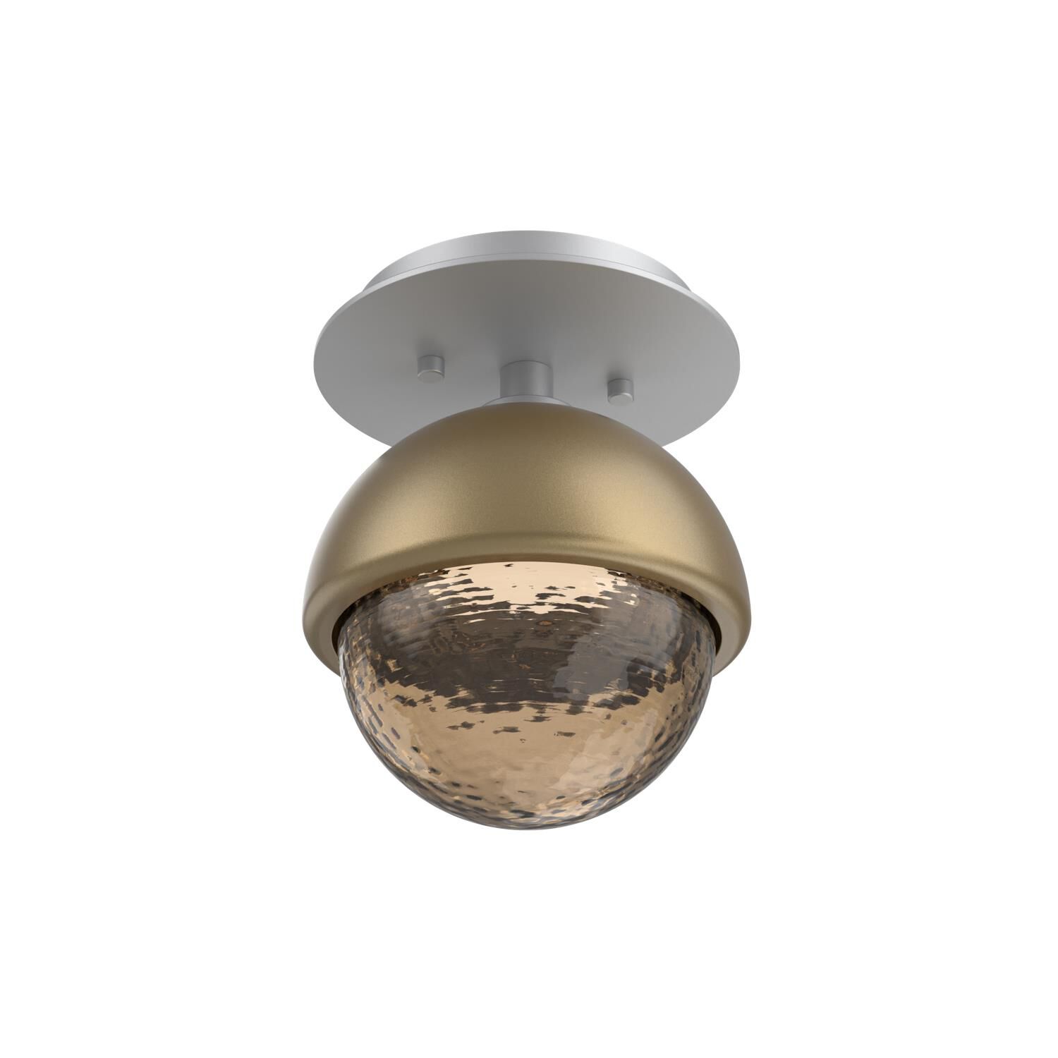 Shown in Classic Silver finish and Bronze glass and Gilded Brass accent