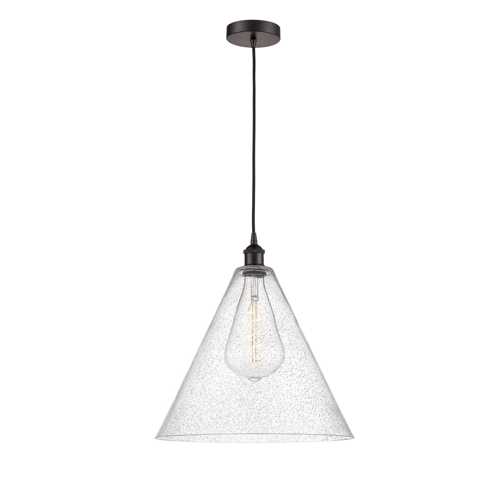 Shown in Oil Rubbed Bronze finish and Seedy glass