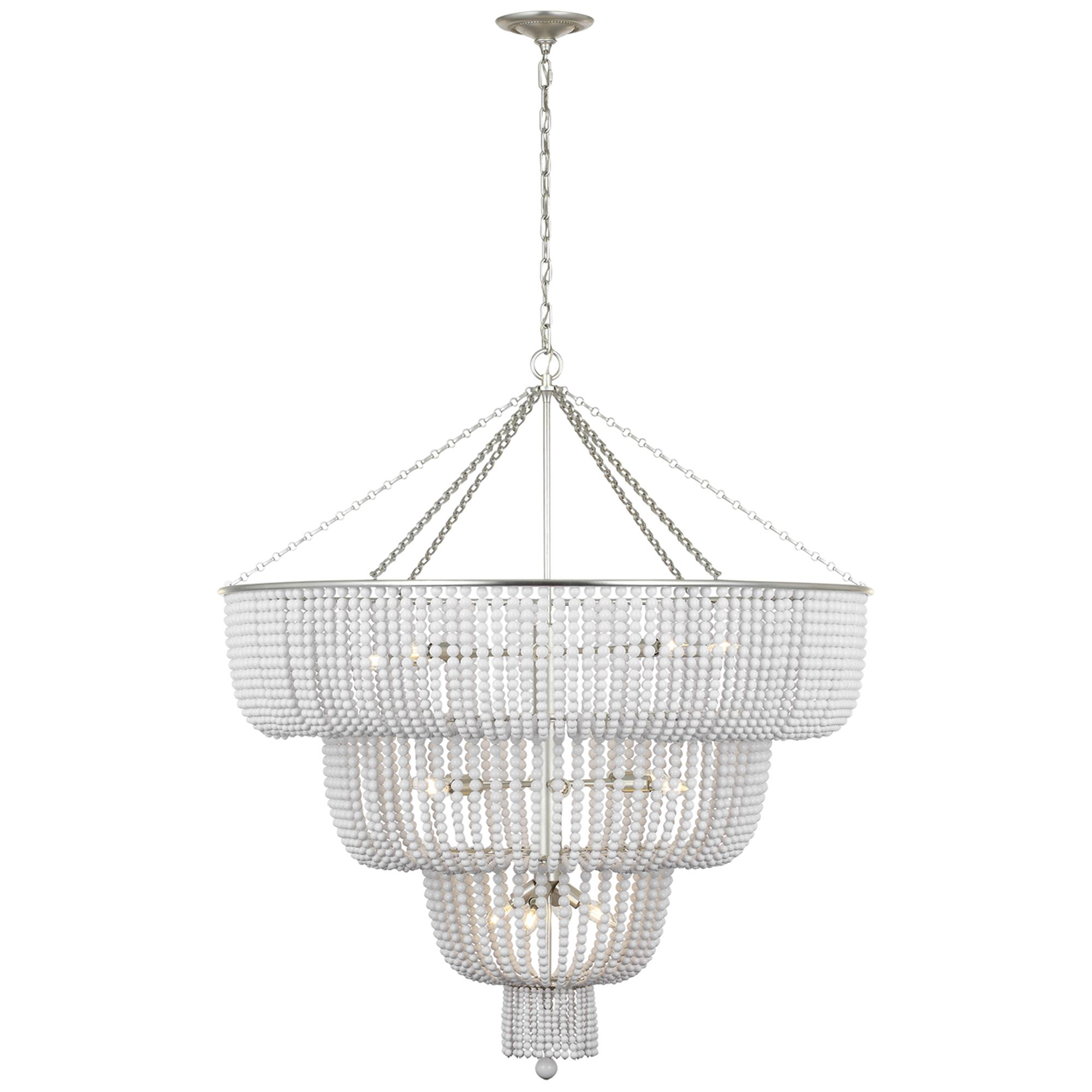 Shown in Burnished Silver Leaf finish and White Acrylic glass