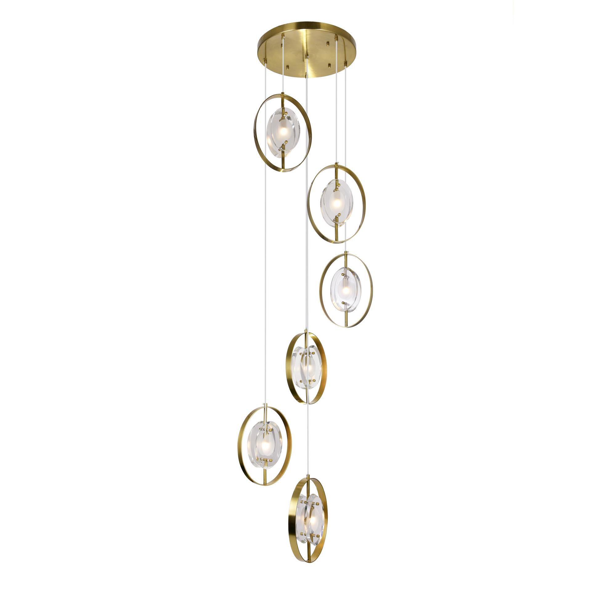 Iris 21 Inch 6 Light Multi Light Pendant by CWI Lighting