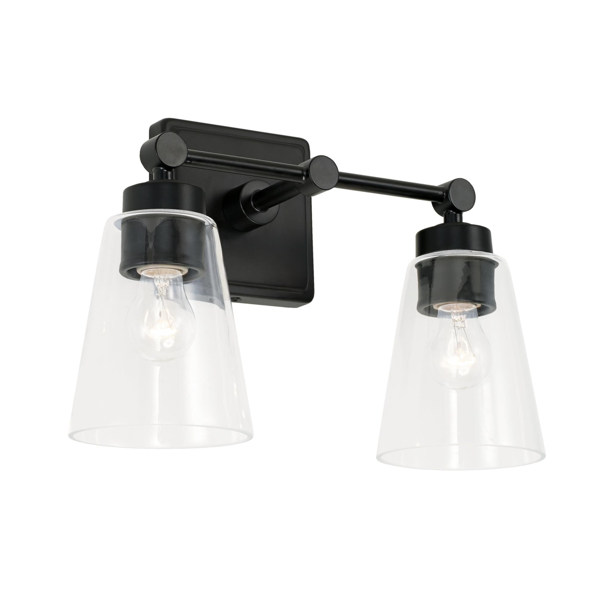 Shown in Matte Black finish and Clear glass