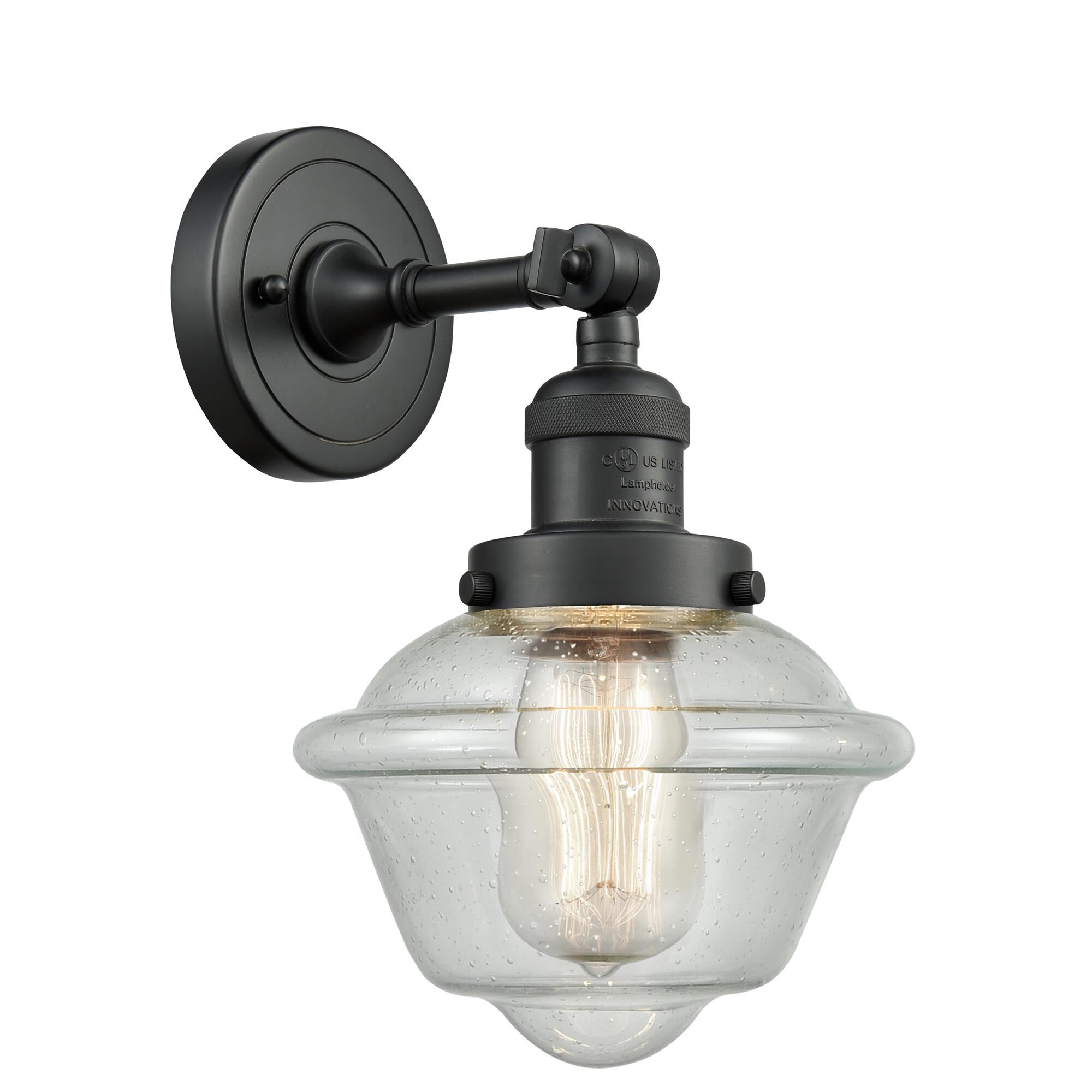 Shown in Matte Black finish and Seedy glass