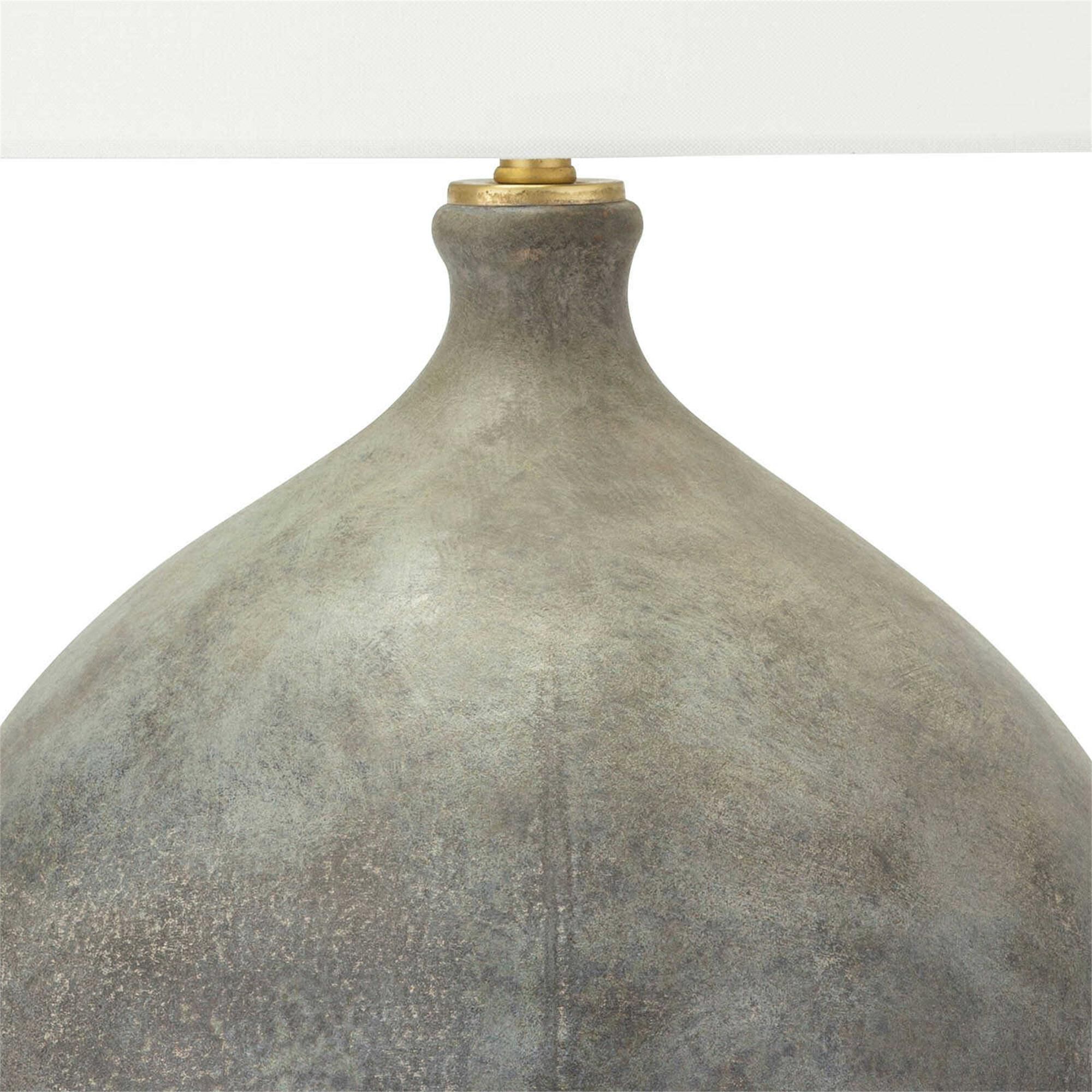 Shown in Brown finish and Linen shade