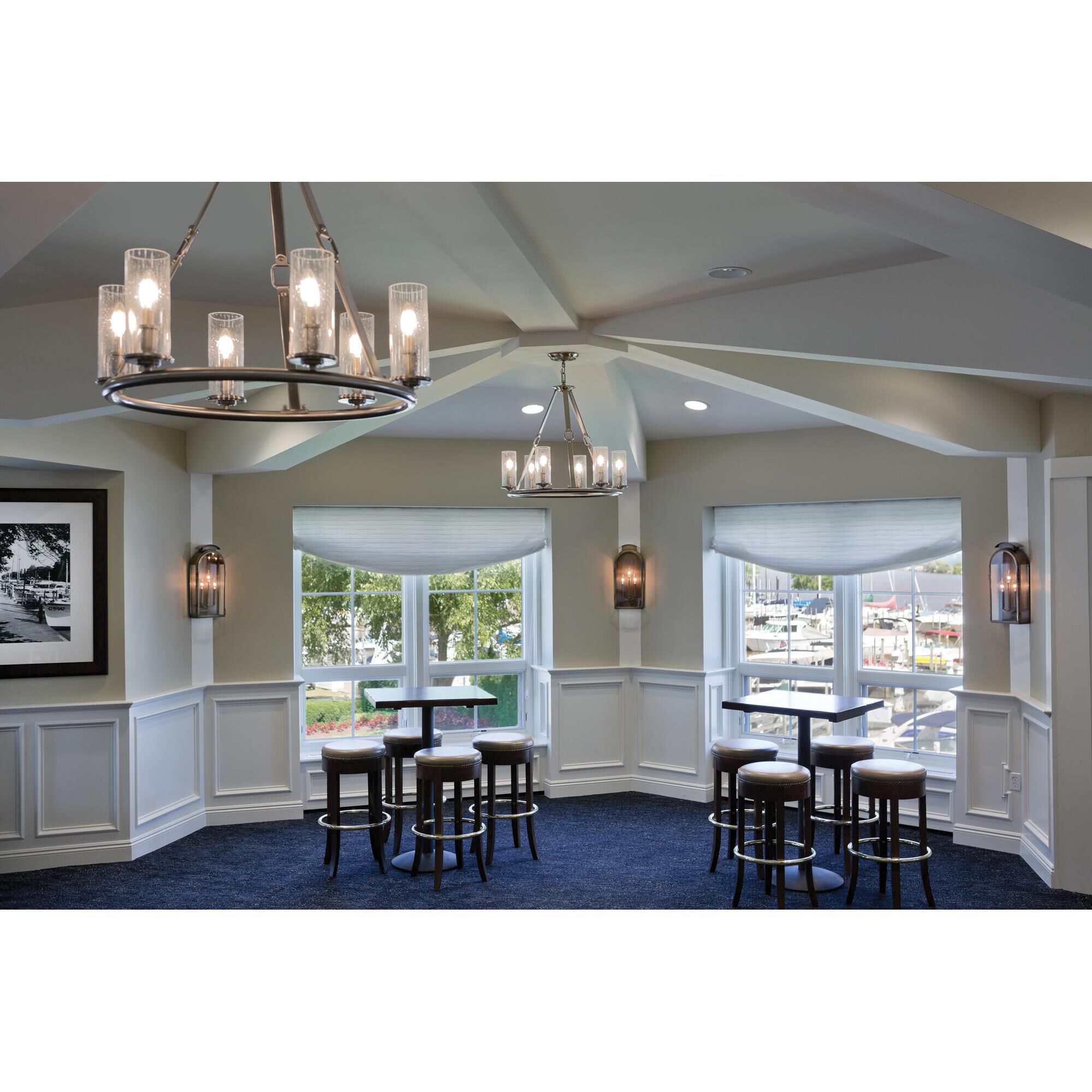 Shown in Light Antique Brass finish and Clear glass