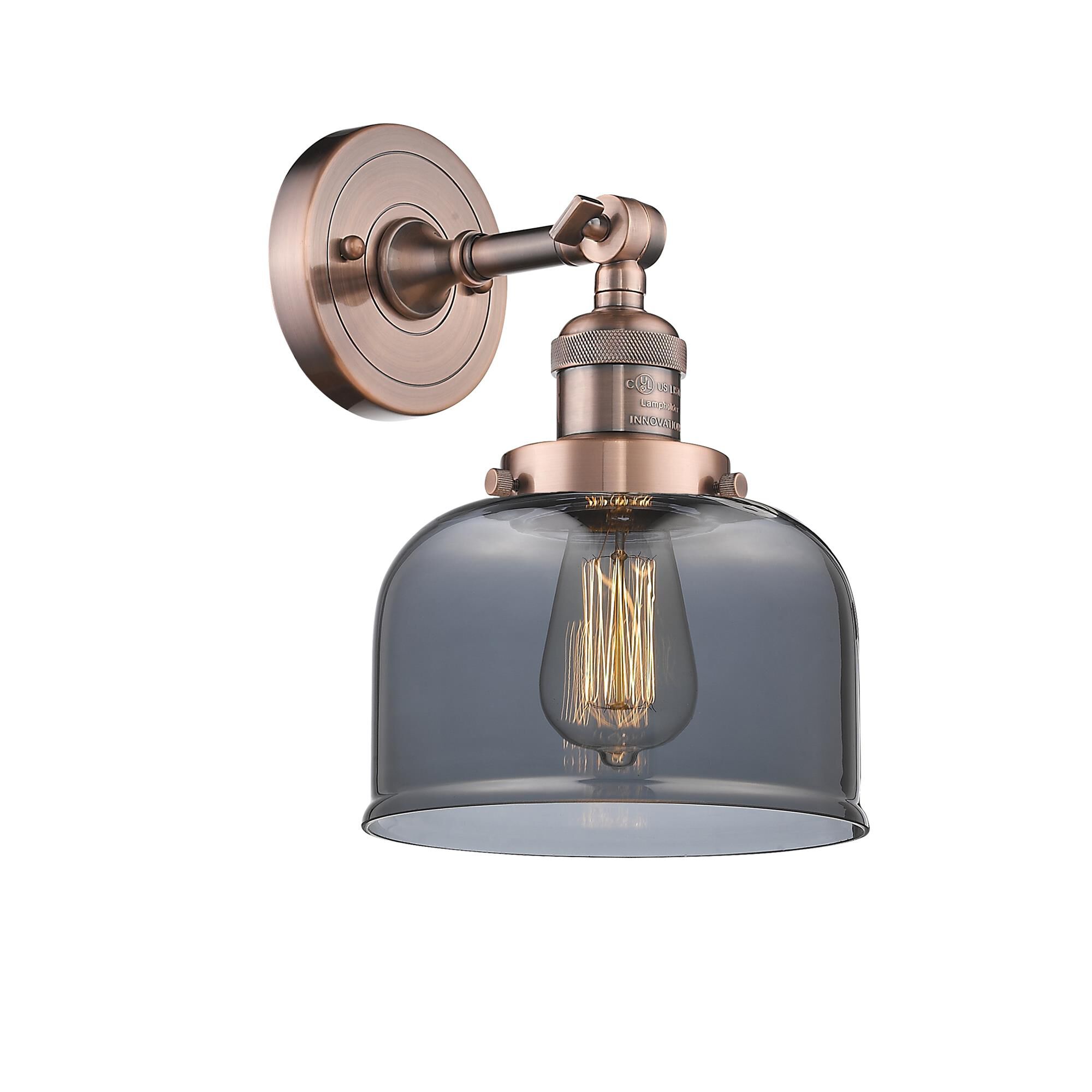 Shown in Antique Copper finish and Plated Smoked glass