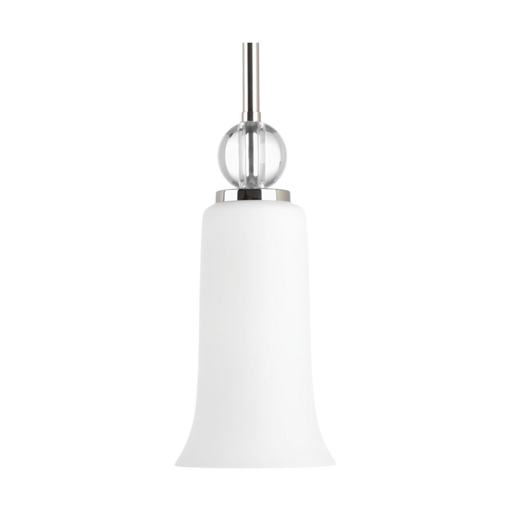 Shown in Polished Nickel finish and Etched Opal glass