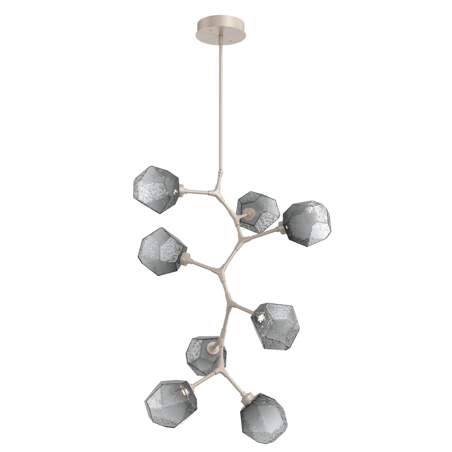 Shown in Metallic Beige Silver finish and Blown Gem - Smoke glass
