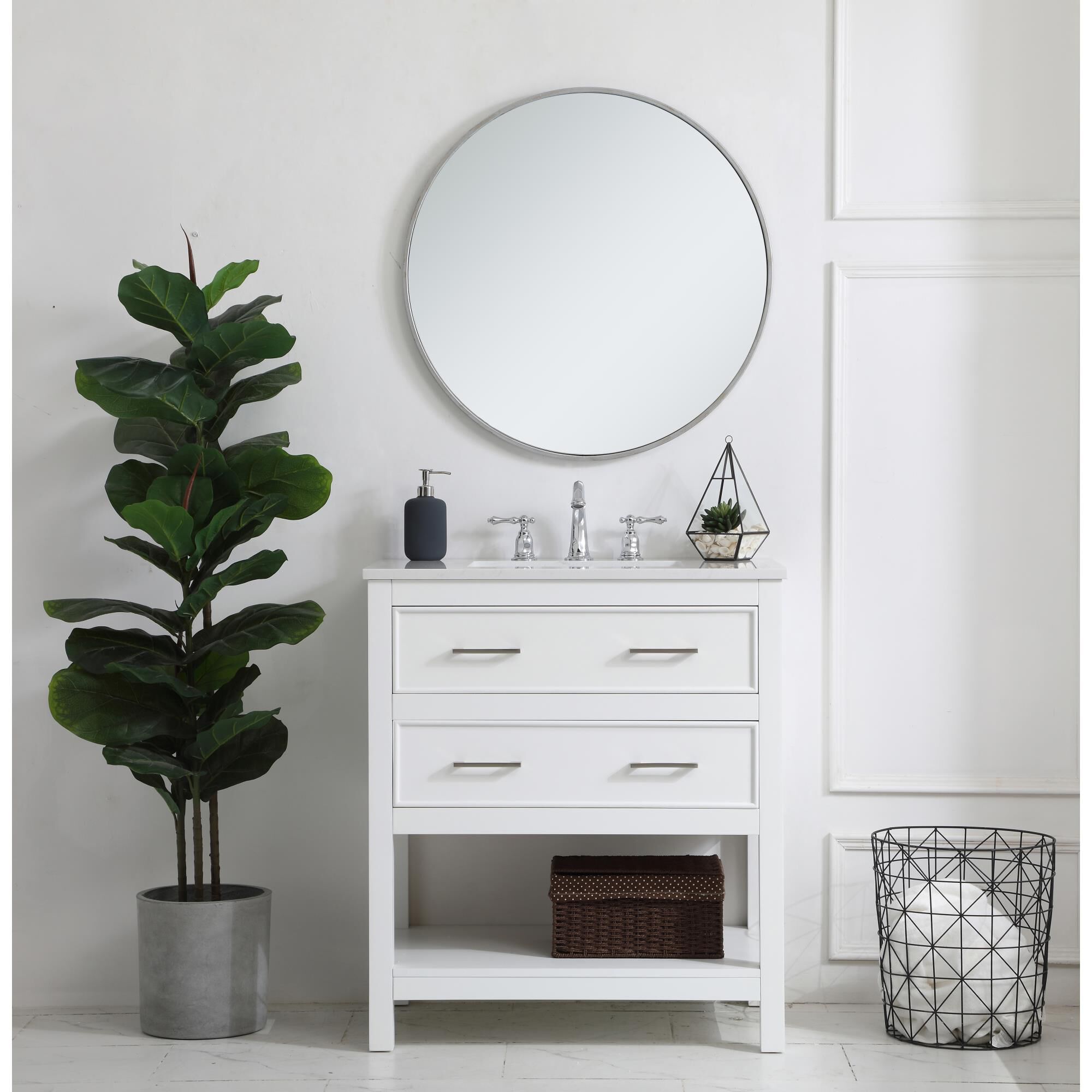 Shown in White finish