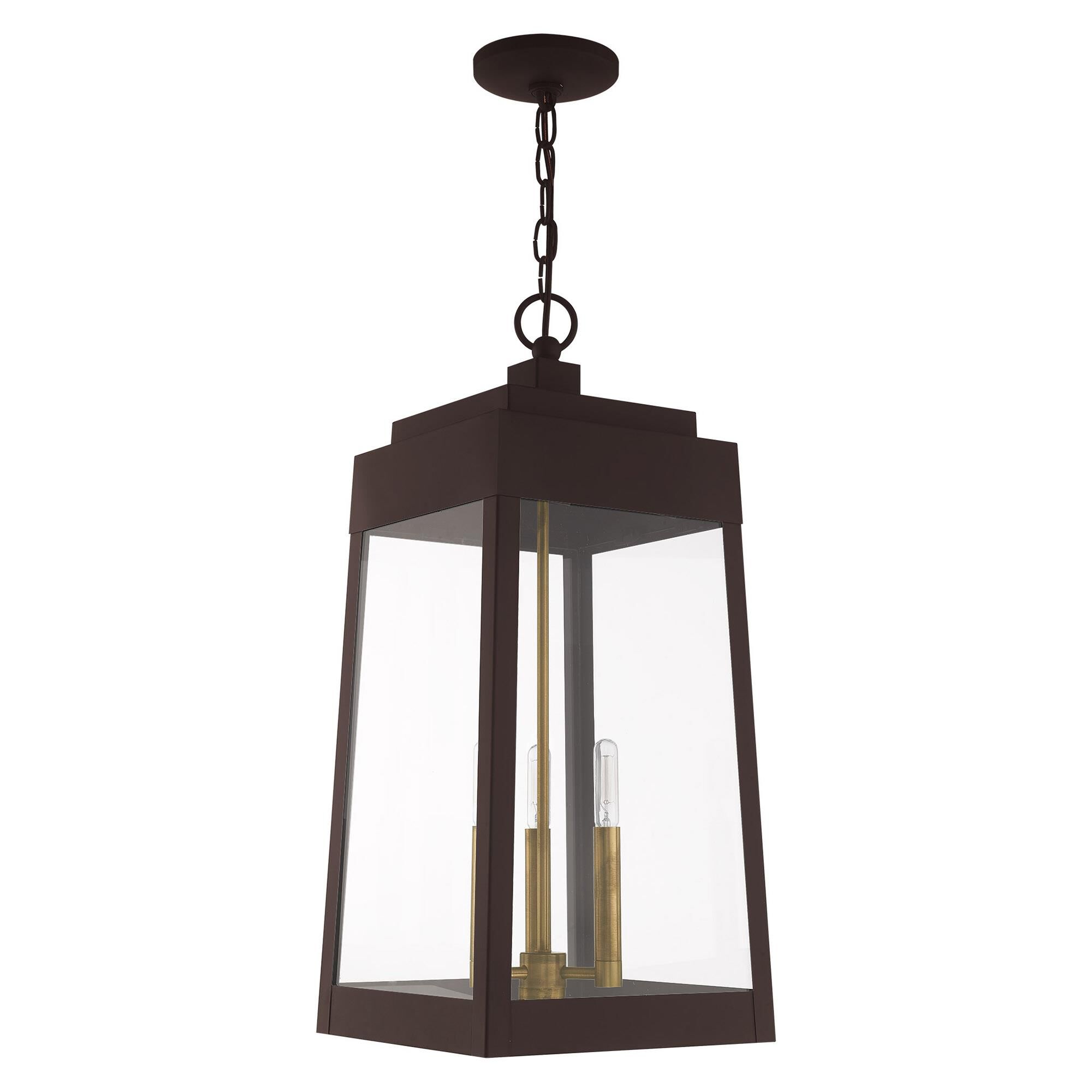 Oslo 24 Inch Tall 3 Light Outdoor Hanging Lantern by Livex Lighting