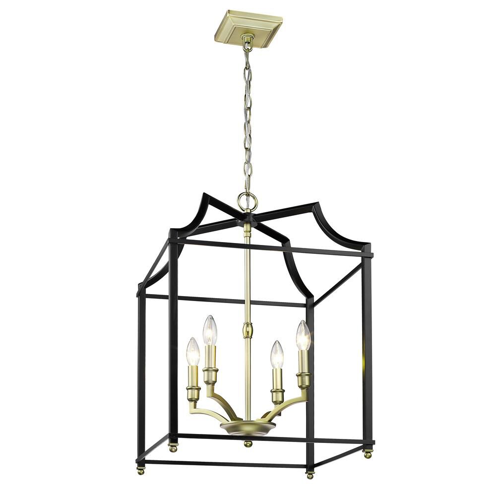 Shown in Satin Brass finish and Black shade