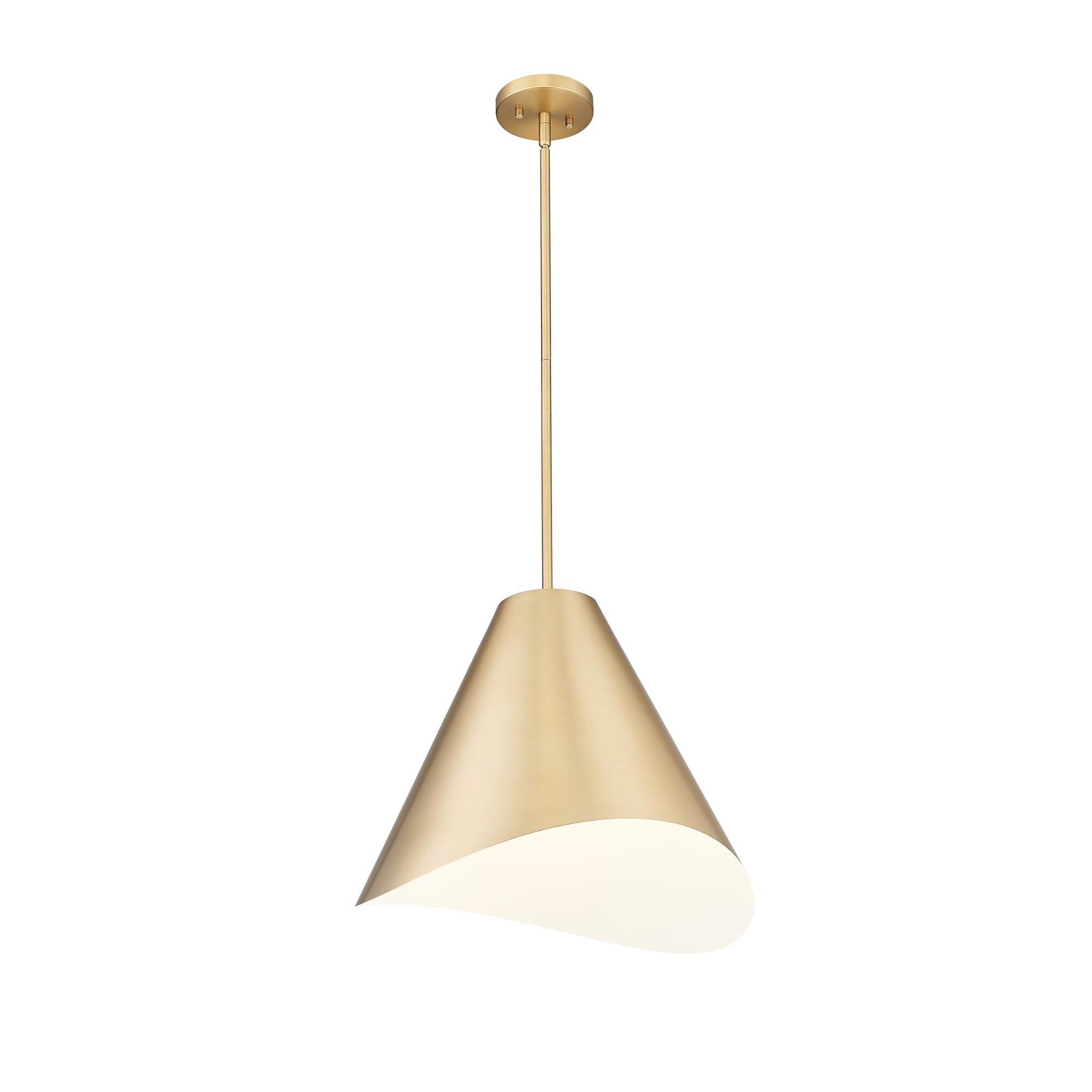 Shown in Modern Gold finish and Modern Gold And Inner White glass and Modern Gold And Inner White shade