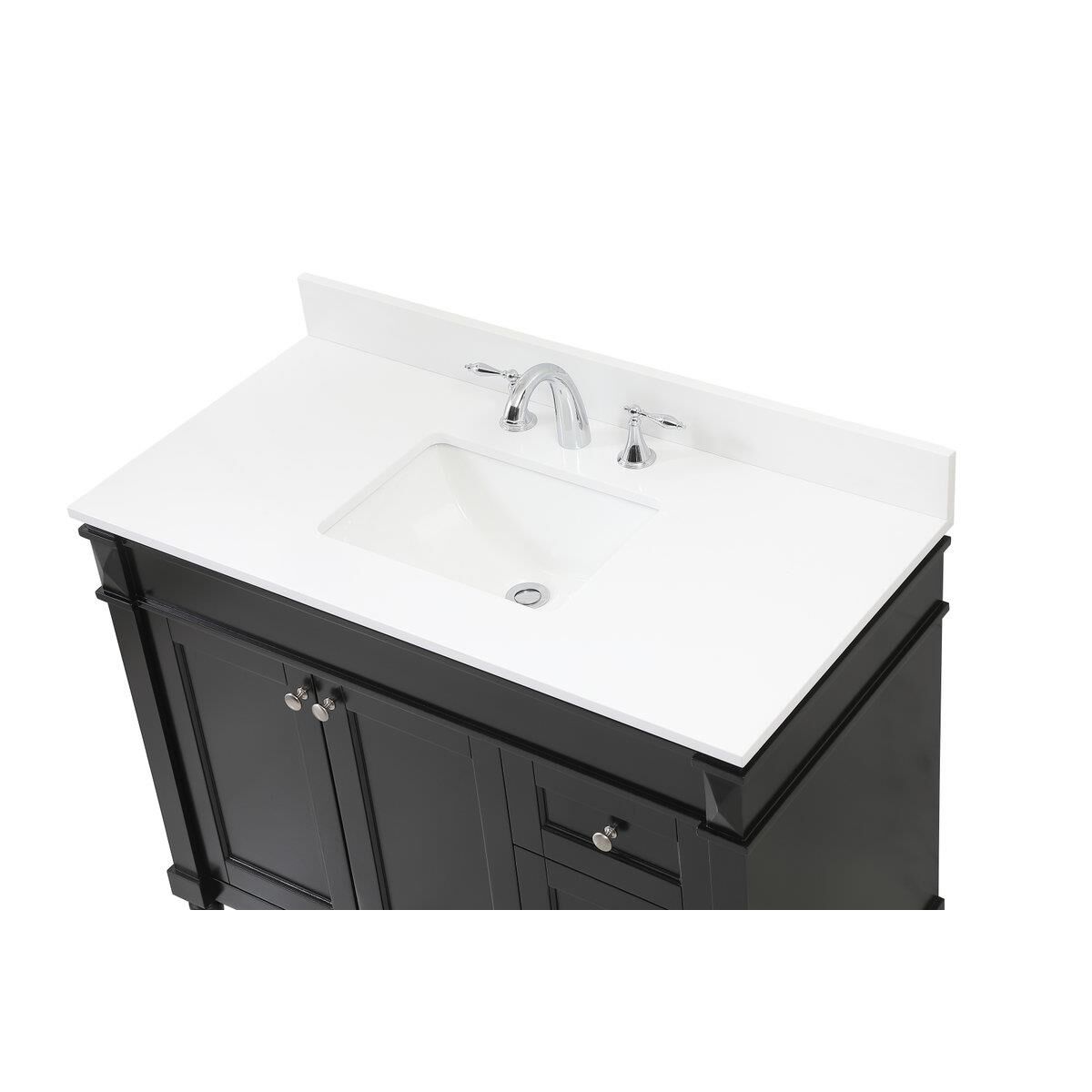 Shown in Black finish and Backsplash accent