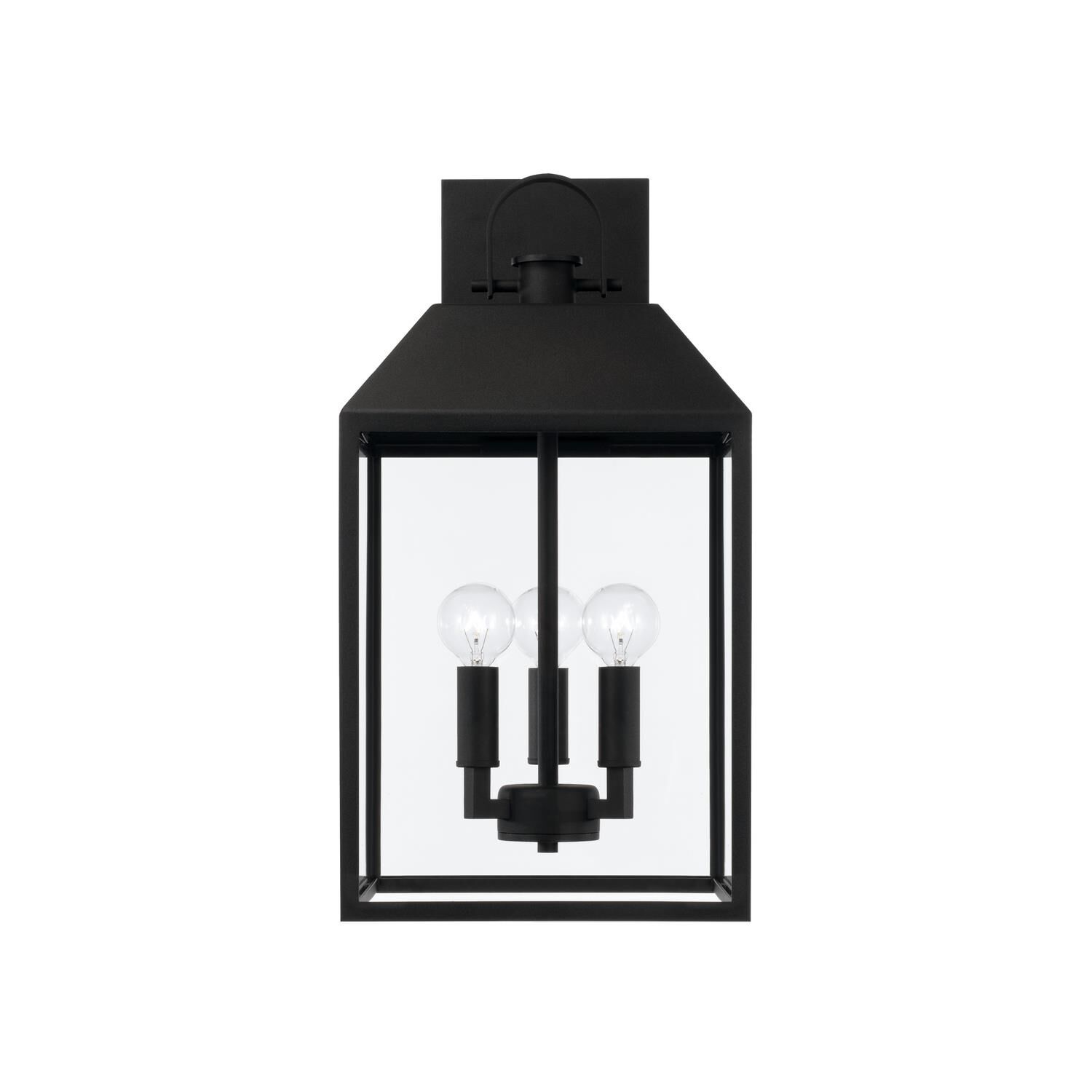 Shown in Black finish and Clear glass