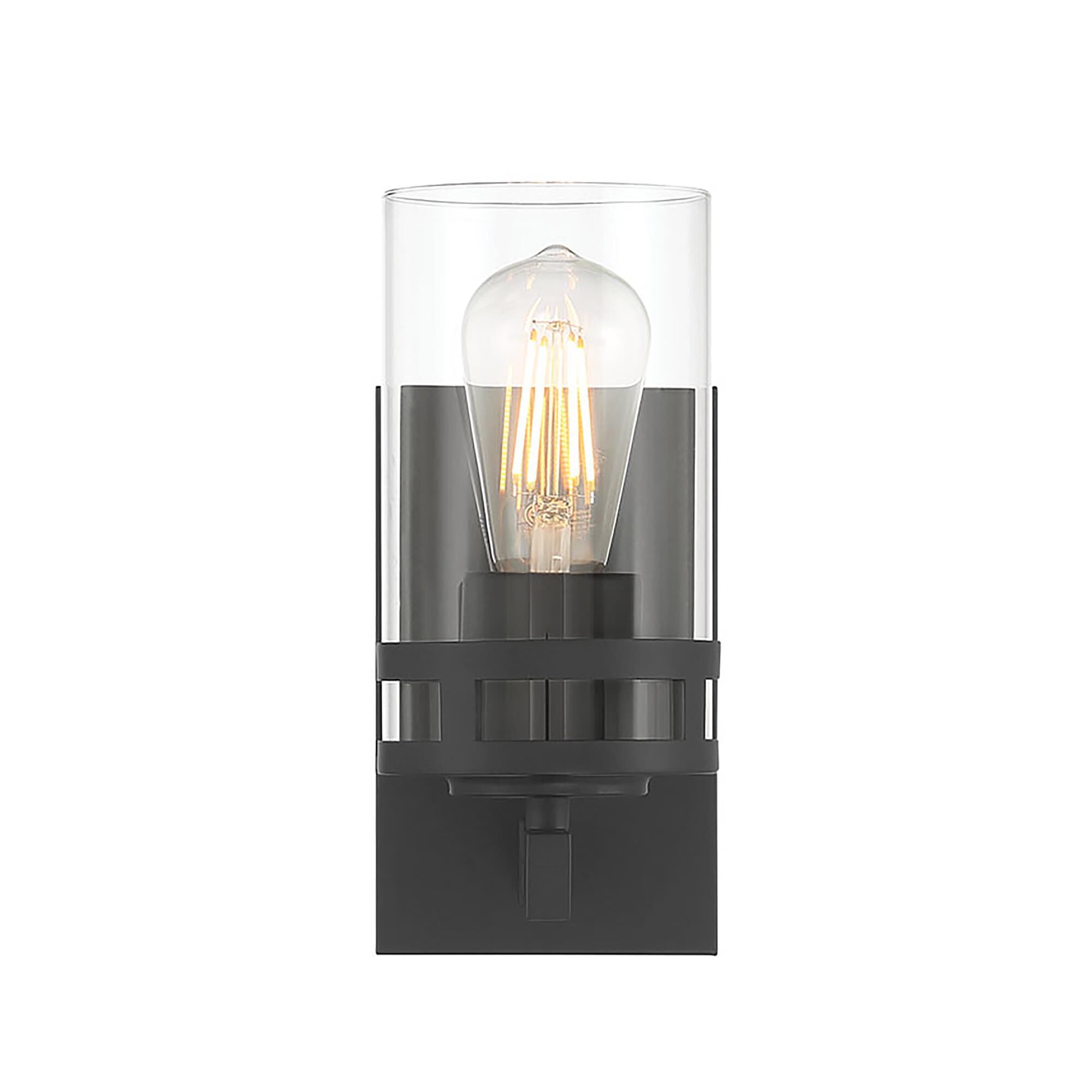 Shown in Matte Black finish and Clear glass