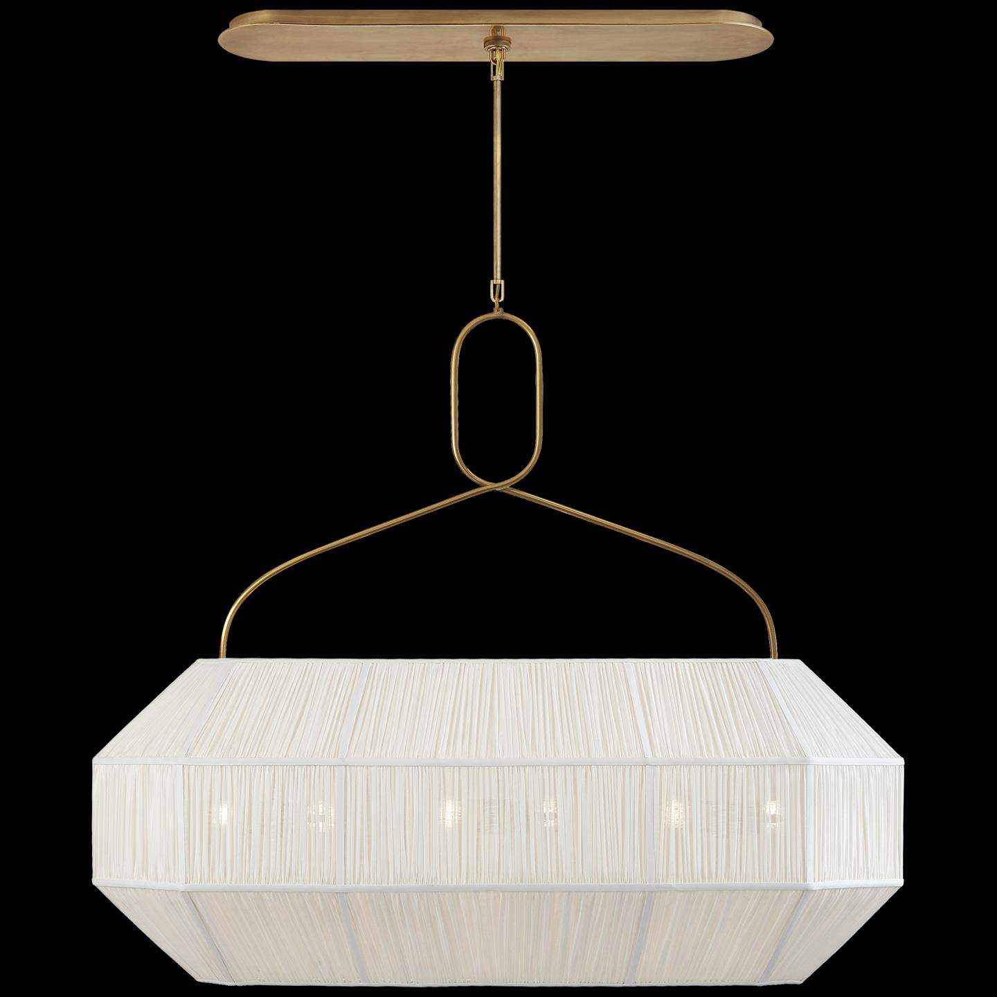 Shown in Antique-Burnished Brass finish and Rectangular Linen shade