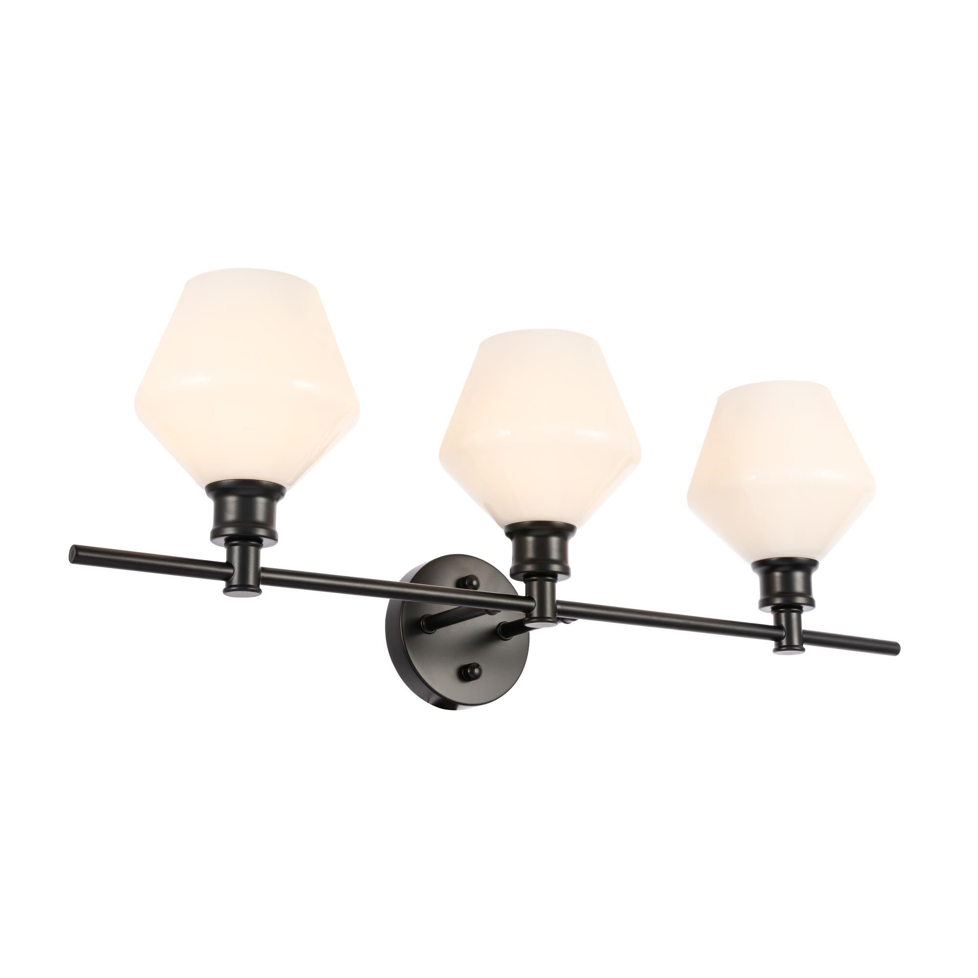 Shown in Black finish and Frosted White  glass