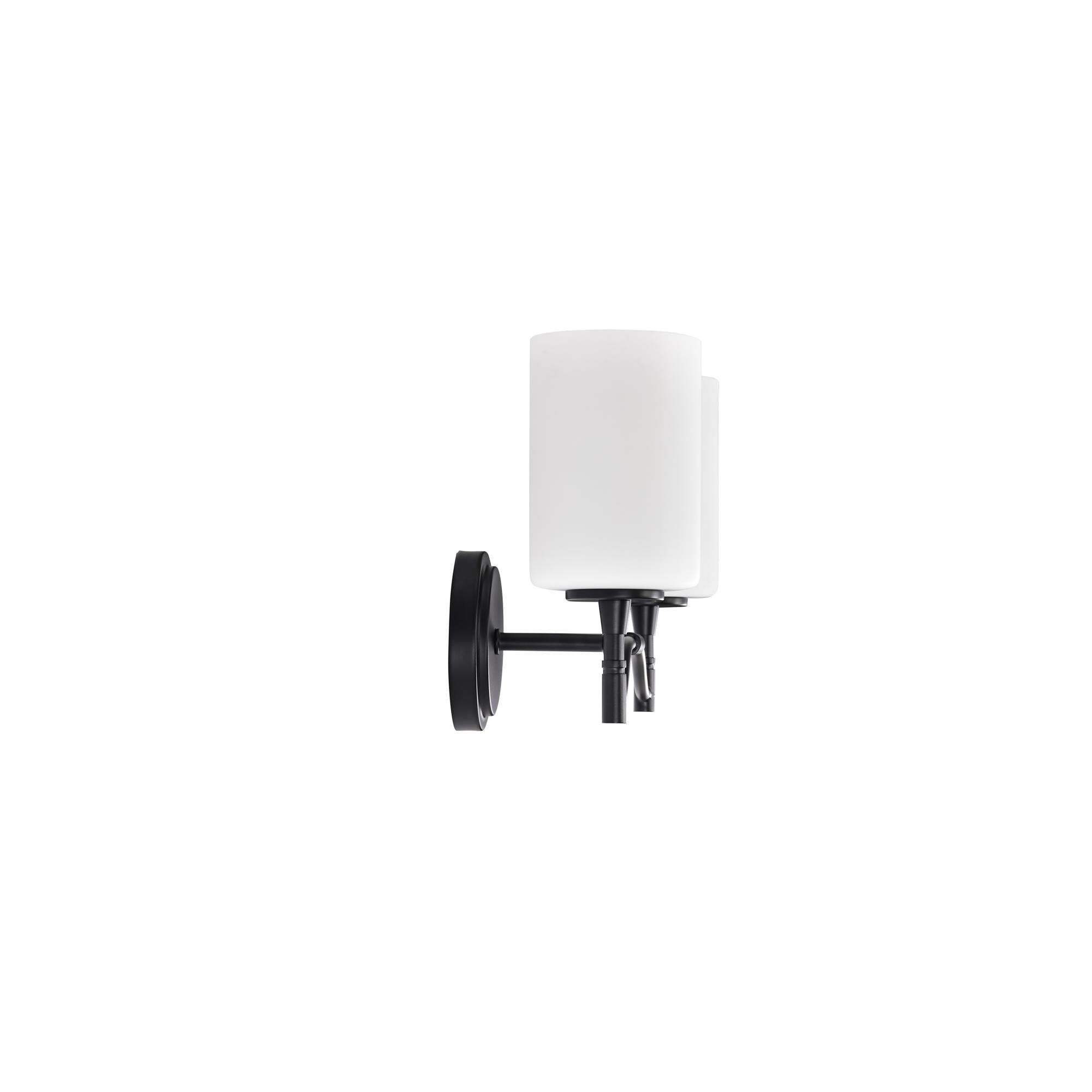 Shown in Matte Black finish and White Opal glass