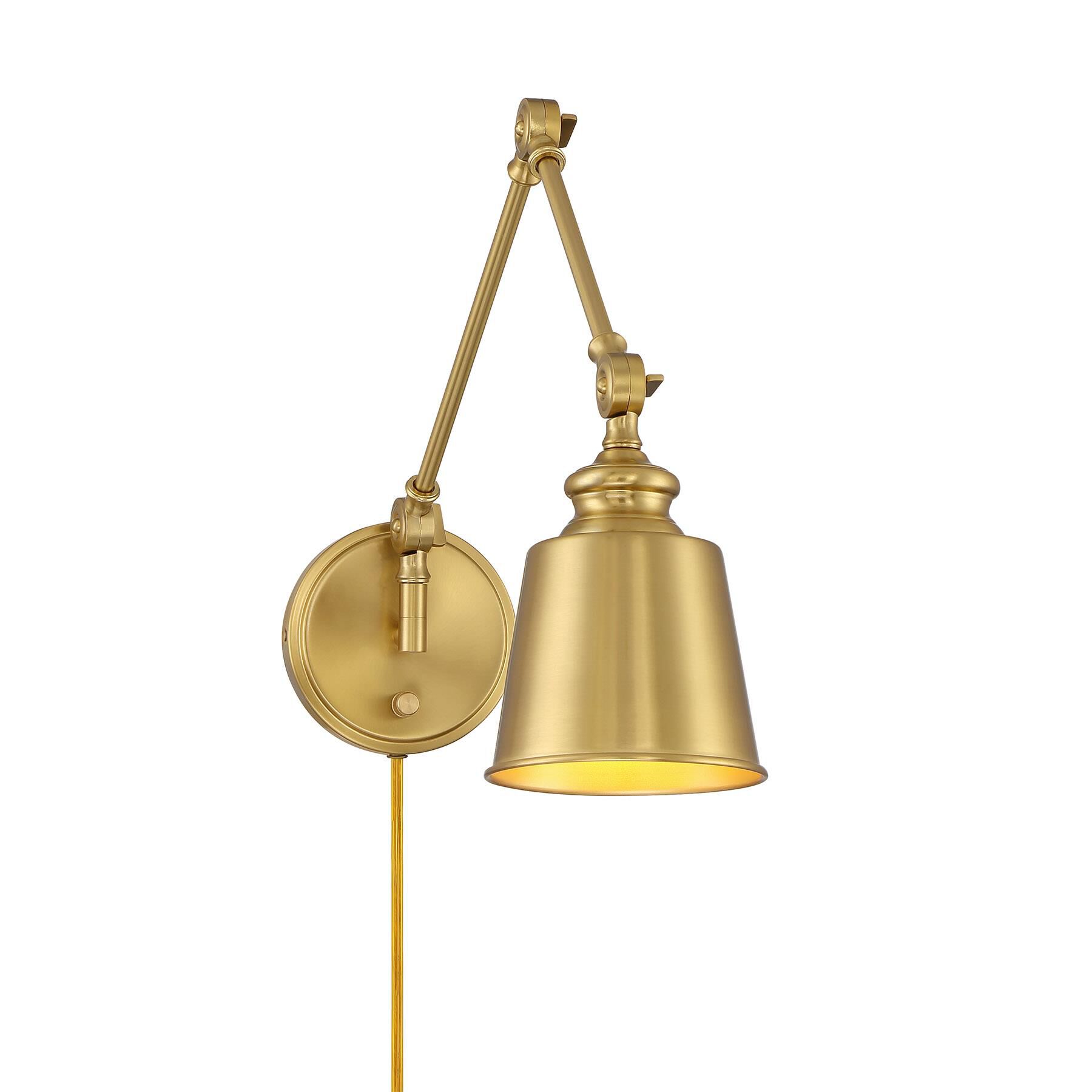 Shown in Natural Brass finish and Metal shade