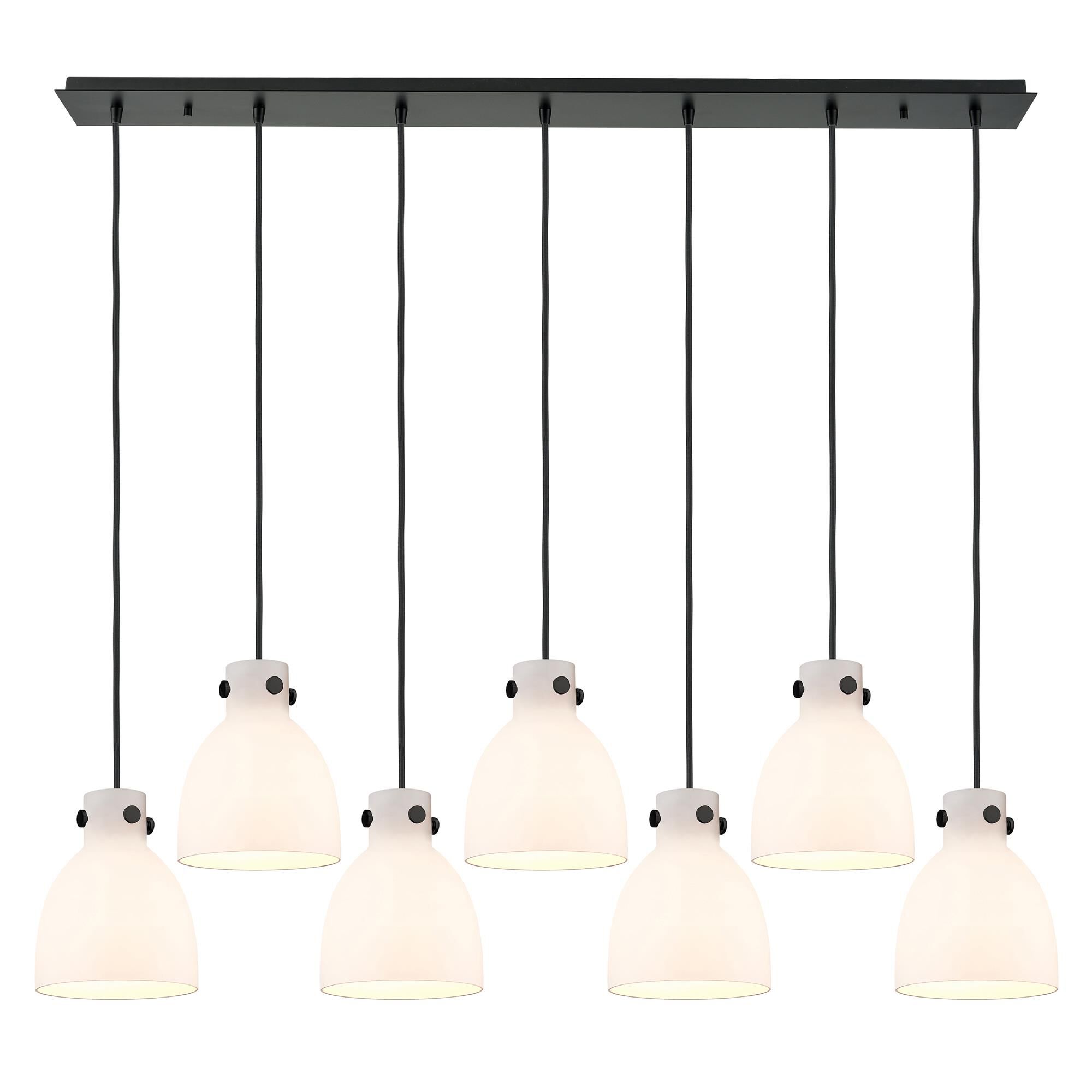 Shown in Matte Black finish and White glass and White Glass shade