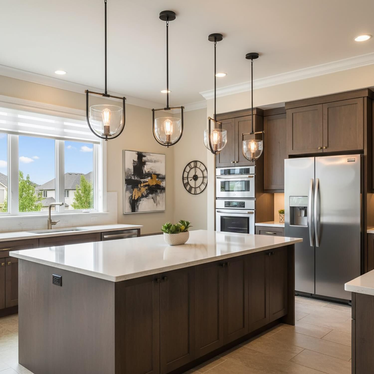 Shown in Black and Nickel finish and Clear glass