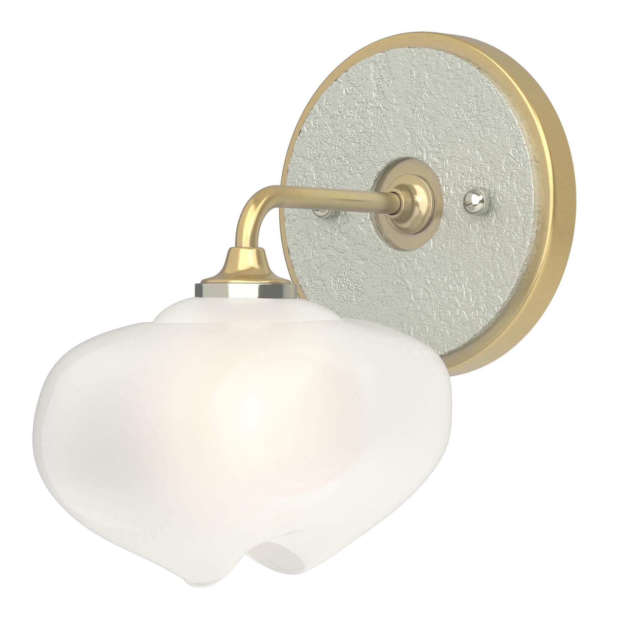 Shown in Modern Brass finish and Frosted glass and Vintage Platinum (82) accent