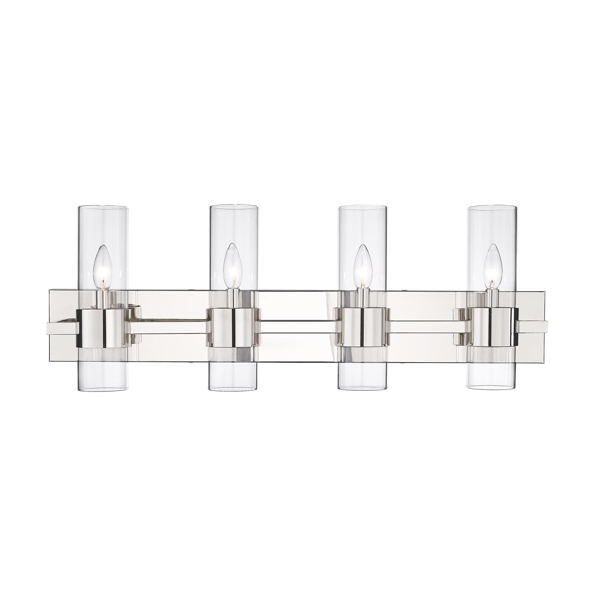 Shown in Polished Nickel finish and Clear glass