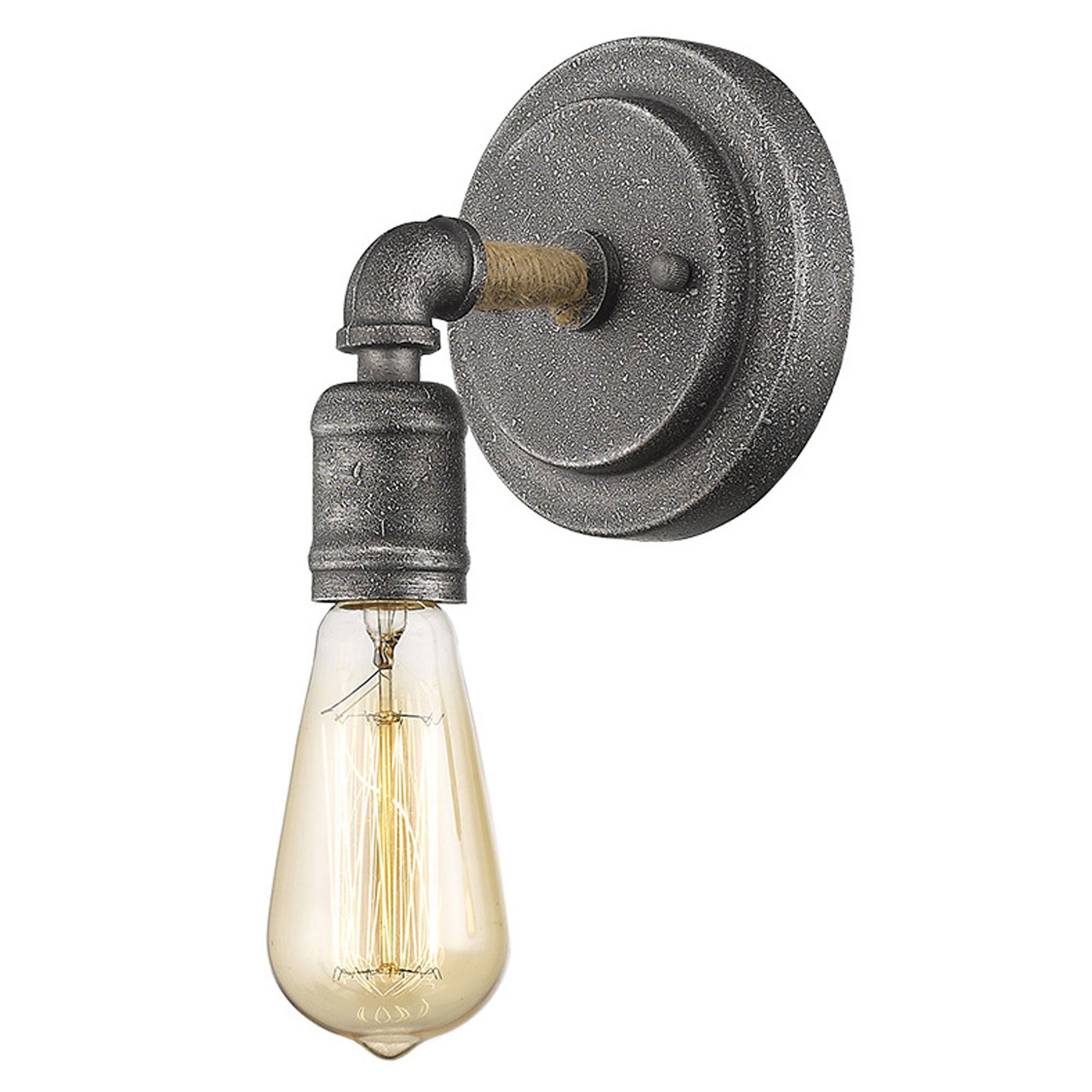 Shown in Antique Gray finish and -- glass and -- shade