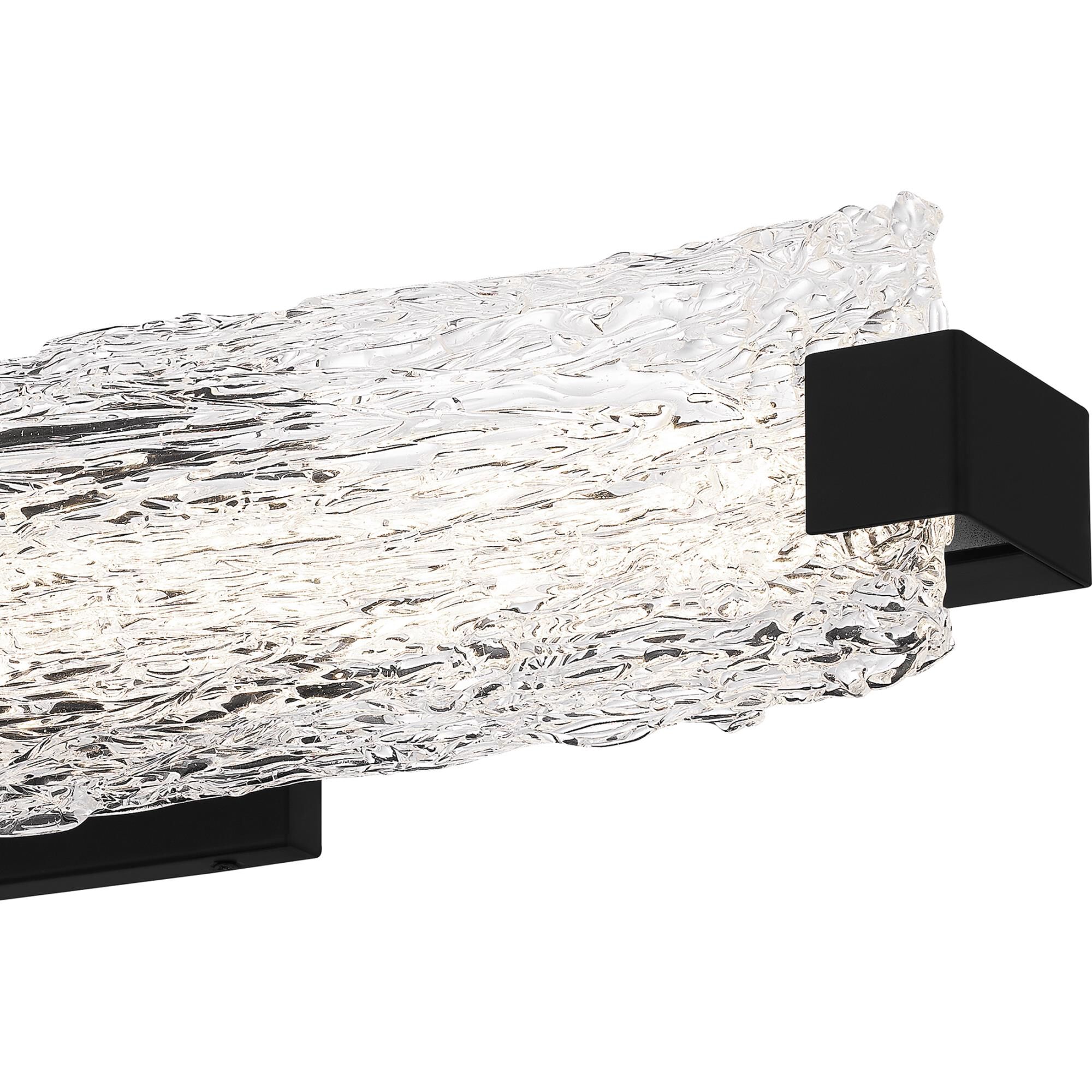 Shown in Matte Black finish and Clear Textured glass