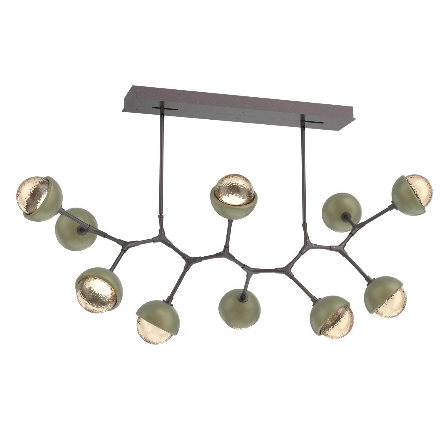 Shown in Graphite finish and Amber glass and Sage Green accent