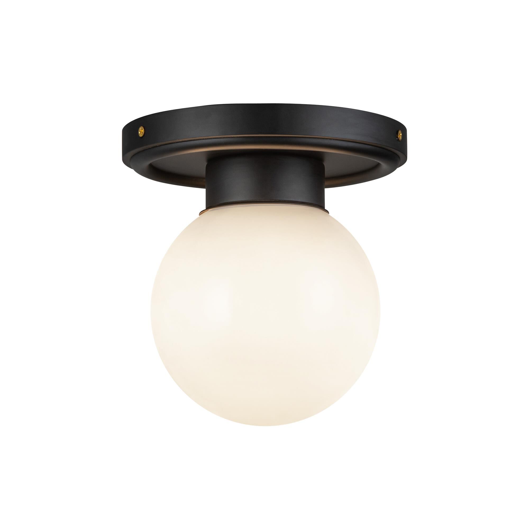 Shown in Brushed Gold/Glossy Opal Glass|matte Black/Glossy Opal Glass finish and Glossy Opal glass and Glossy Opal Glass shade