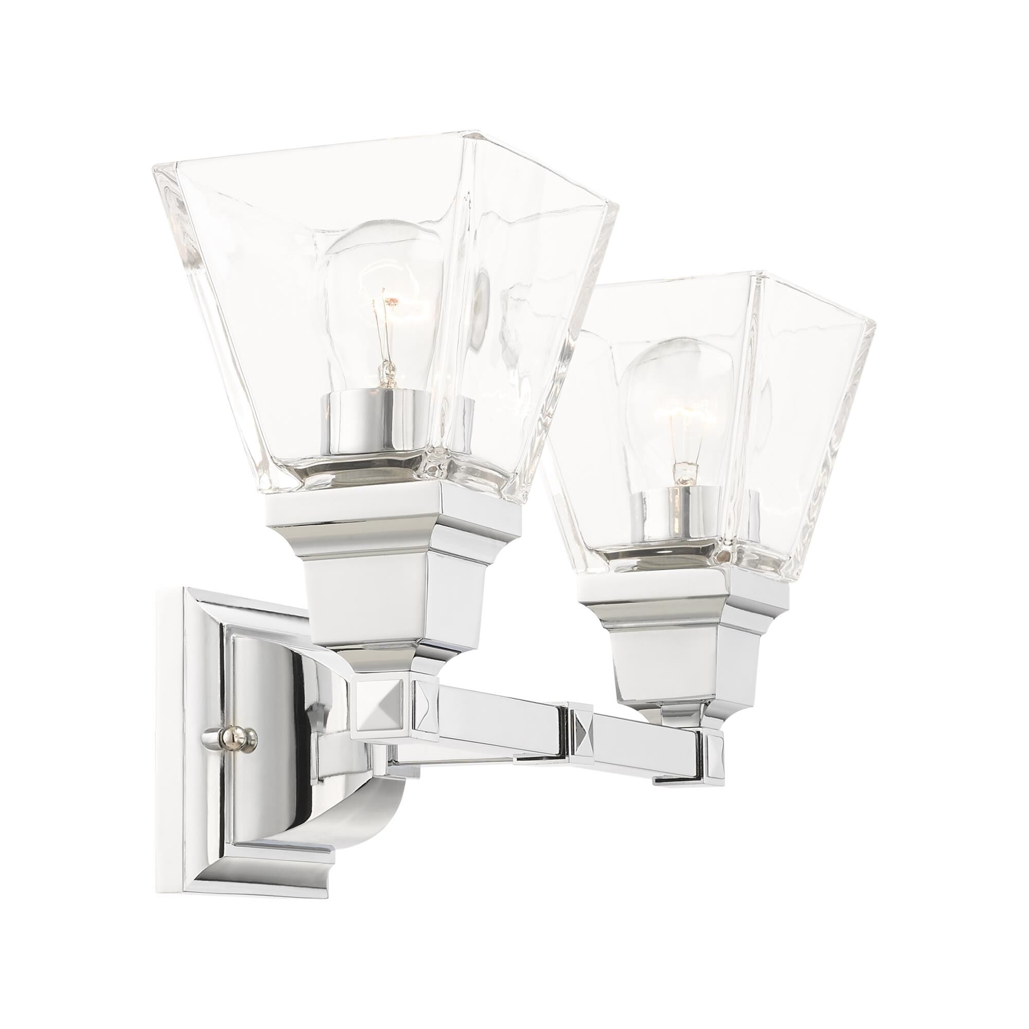 Shown in Polished Chrome finish and Clear glass and Clear Glass shade