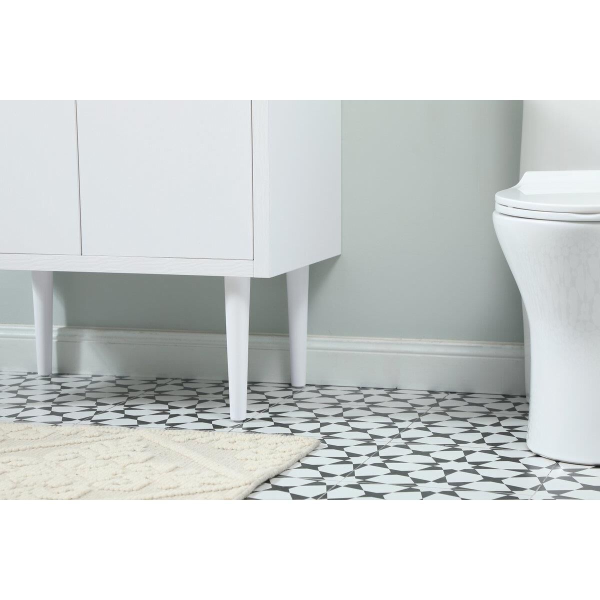 Shown in White finish and No Backsplash accent