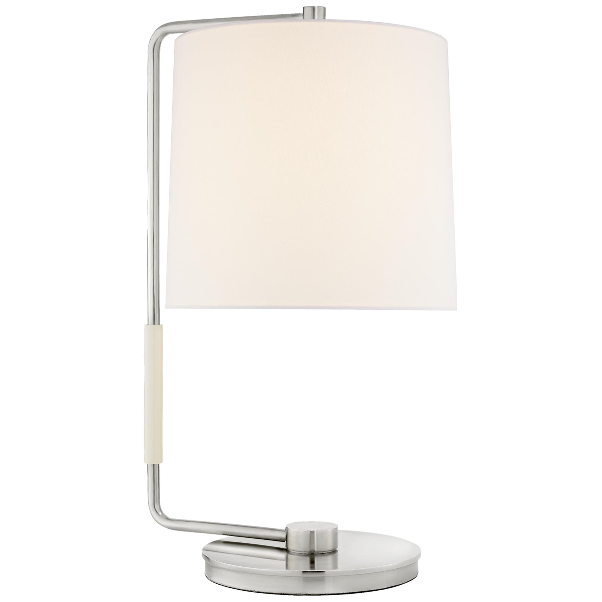 Shown in Soft Silver finish and Linen shade