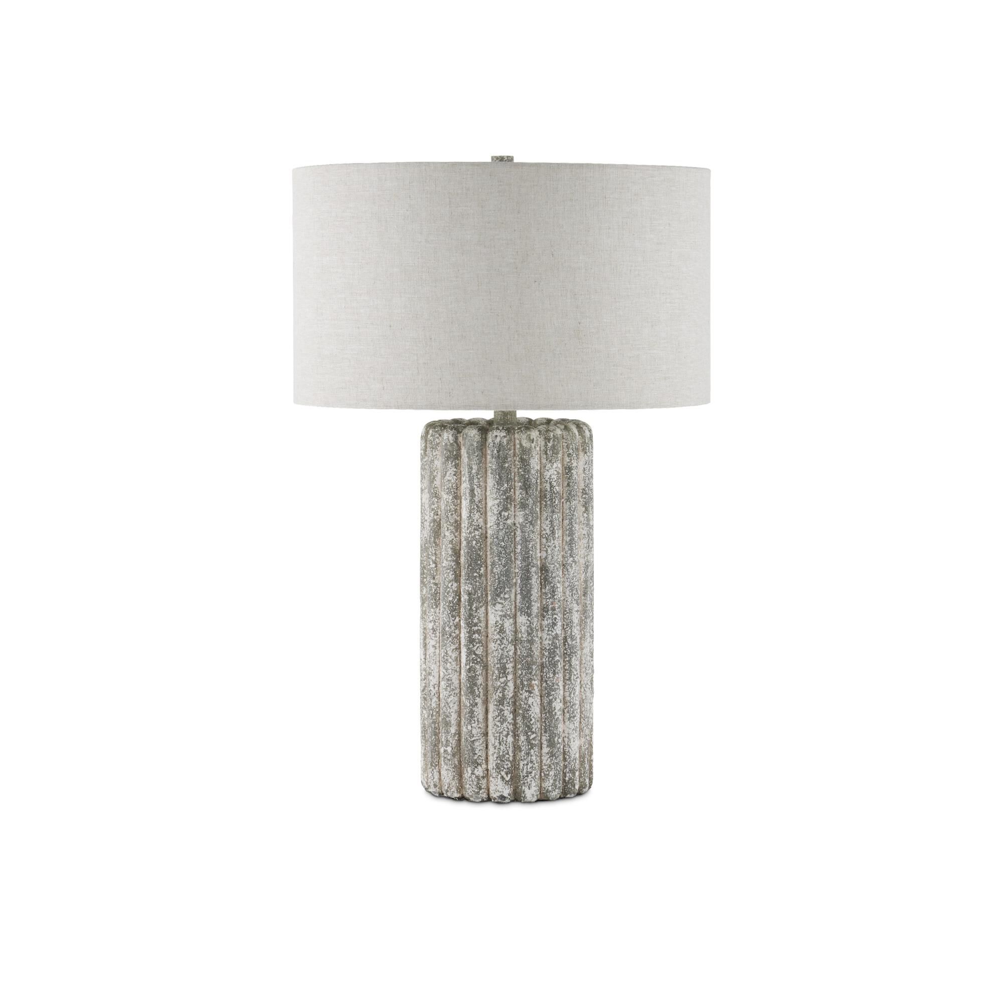 Shown in Dark Gray/Off-White finish and Natural Linen shade