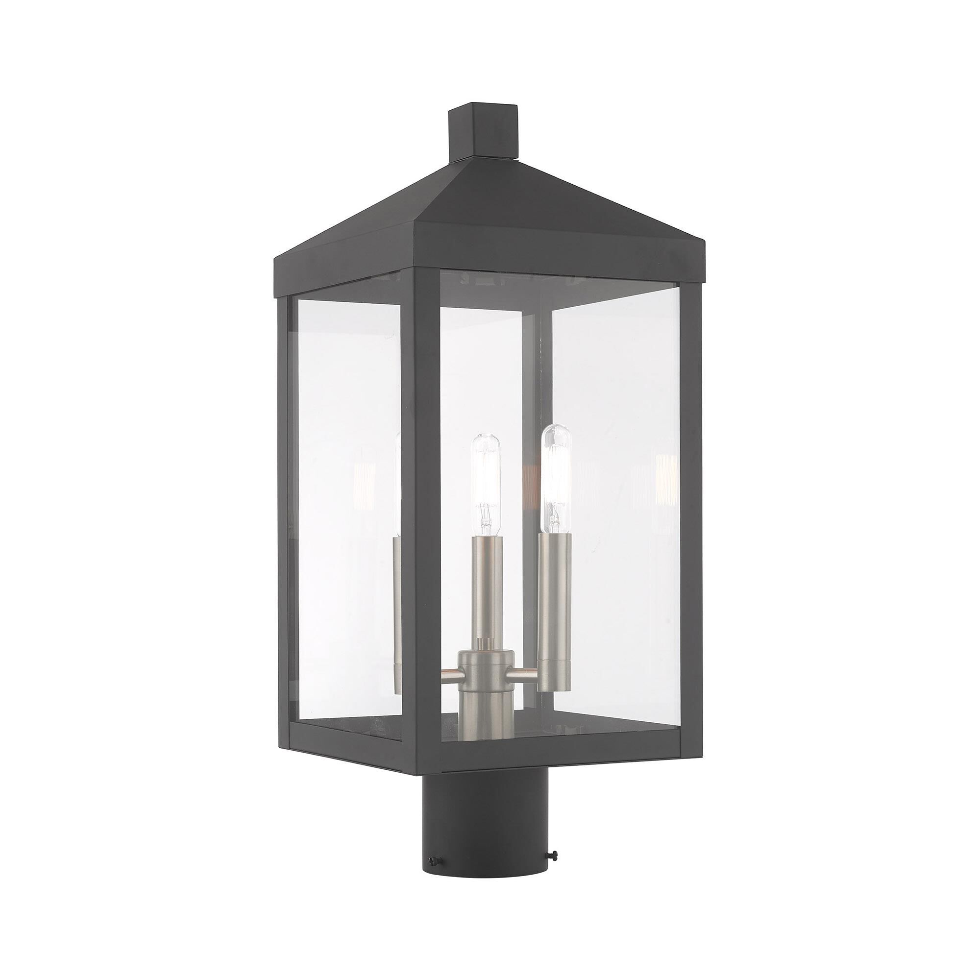 Nyack 19 Inch Tall 3 Light Outdoor Post Lamp by Livex Lighting