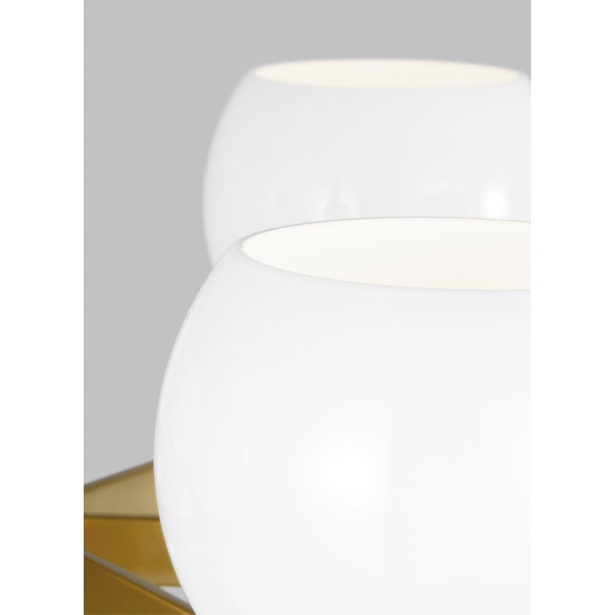 Shown in Burnished Brass finish and Milk White glass