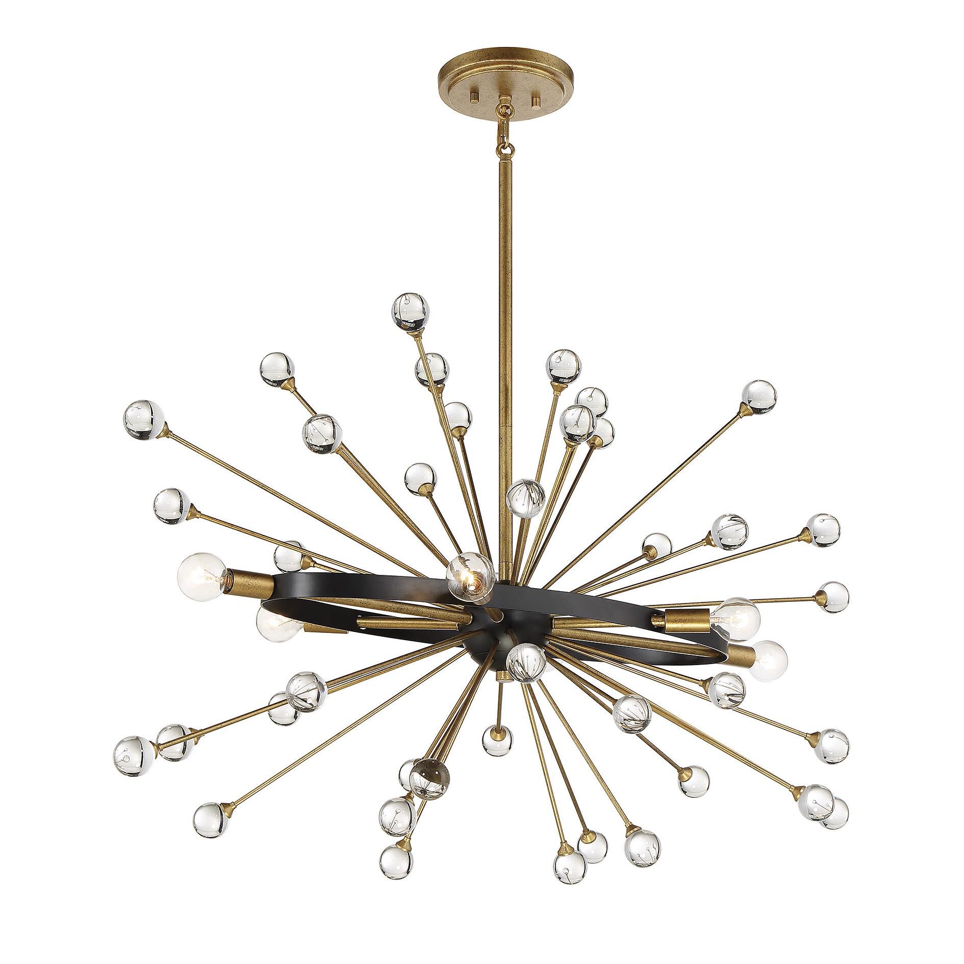 Shown in Como Black With Gold finish and Clear crystal
