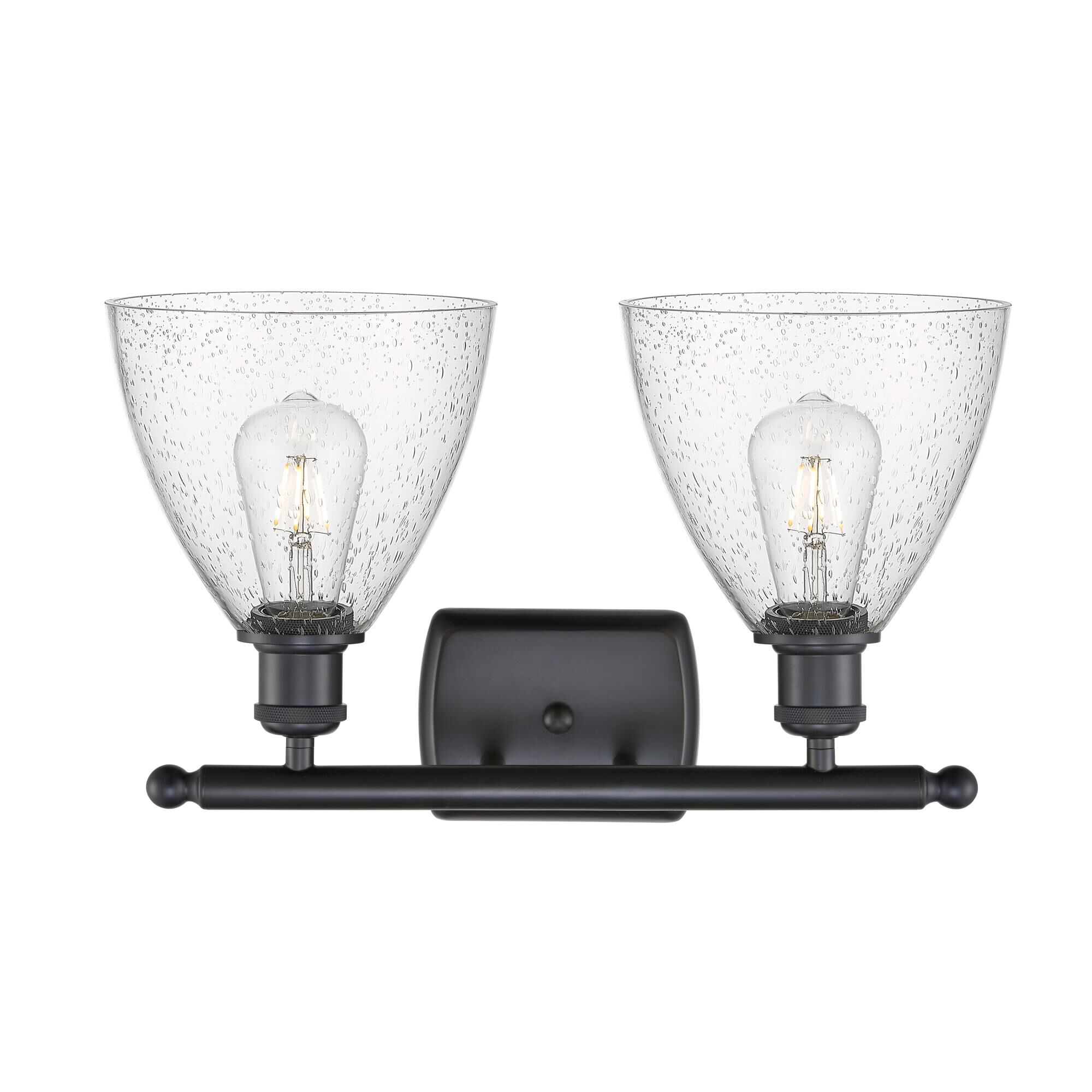 Shown in Matte Black finish and Seedy Ballston Dome glass and No Shade shade