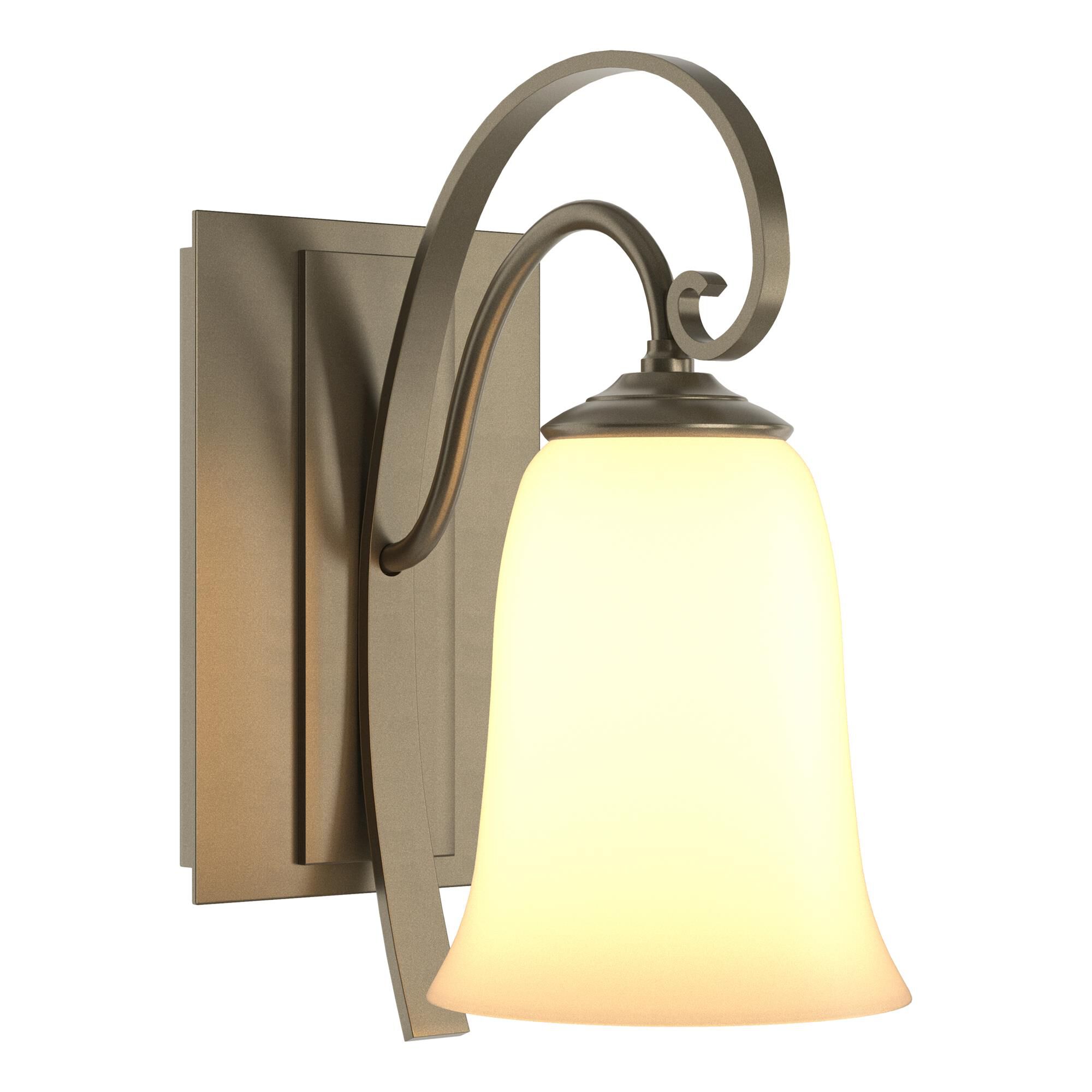 Shown in Soft Gold finish and Opal  glass