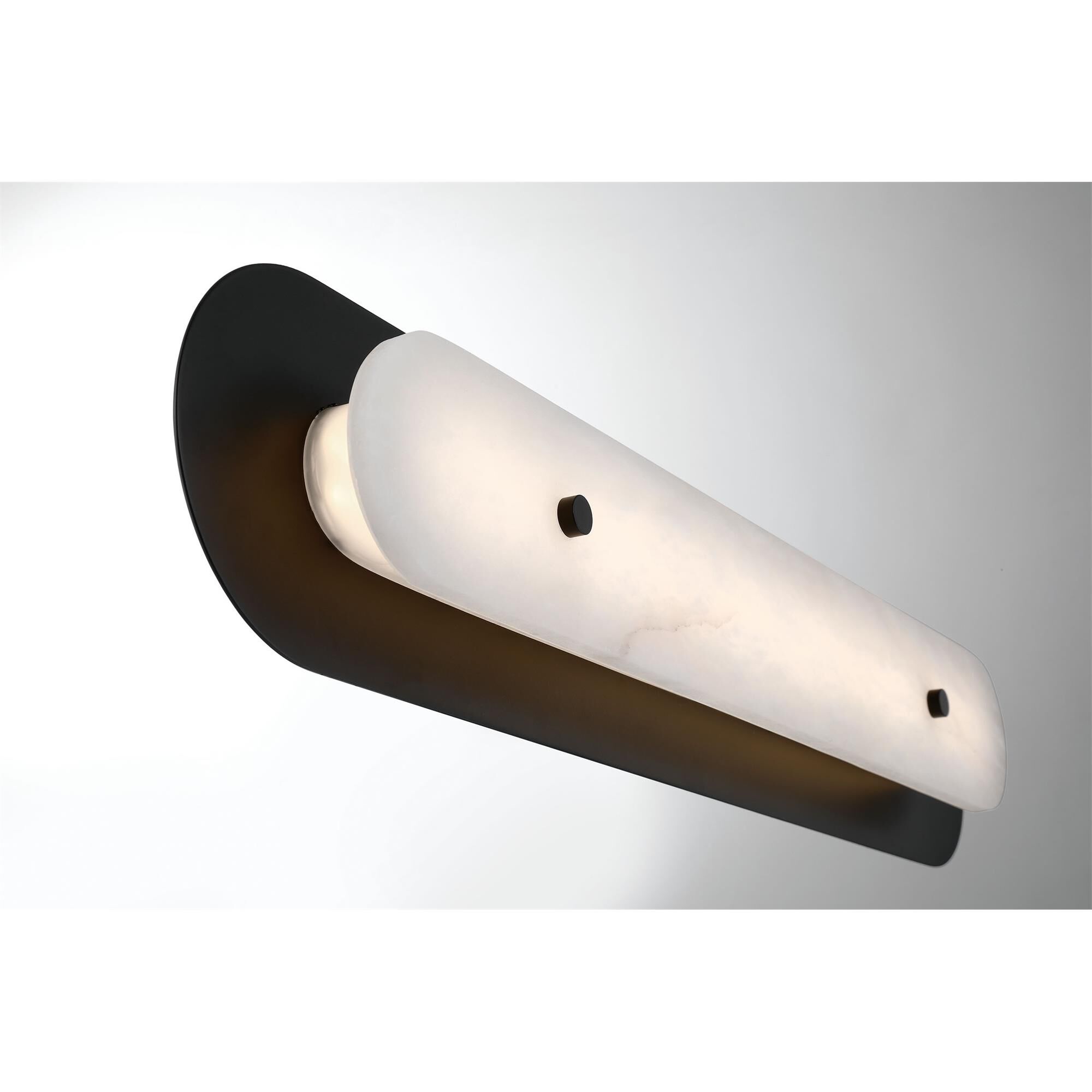Shown in Black finish and Alabaster glass