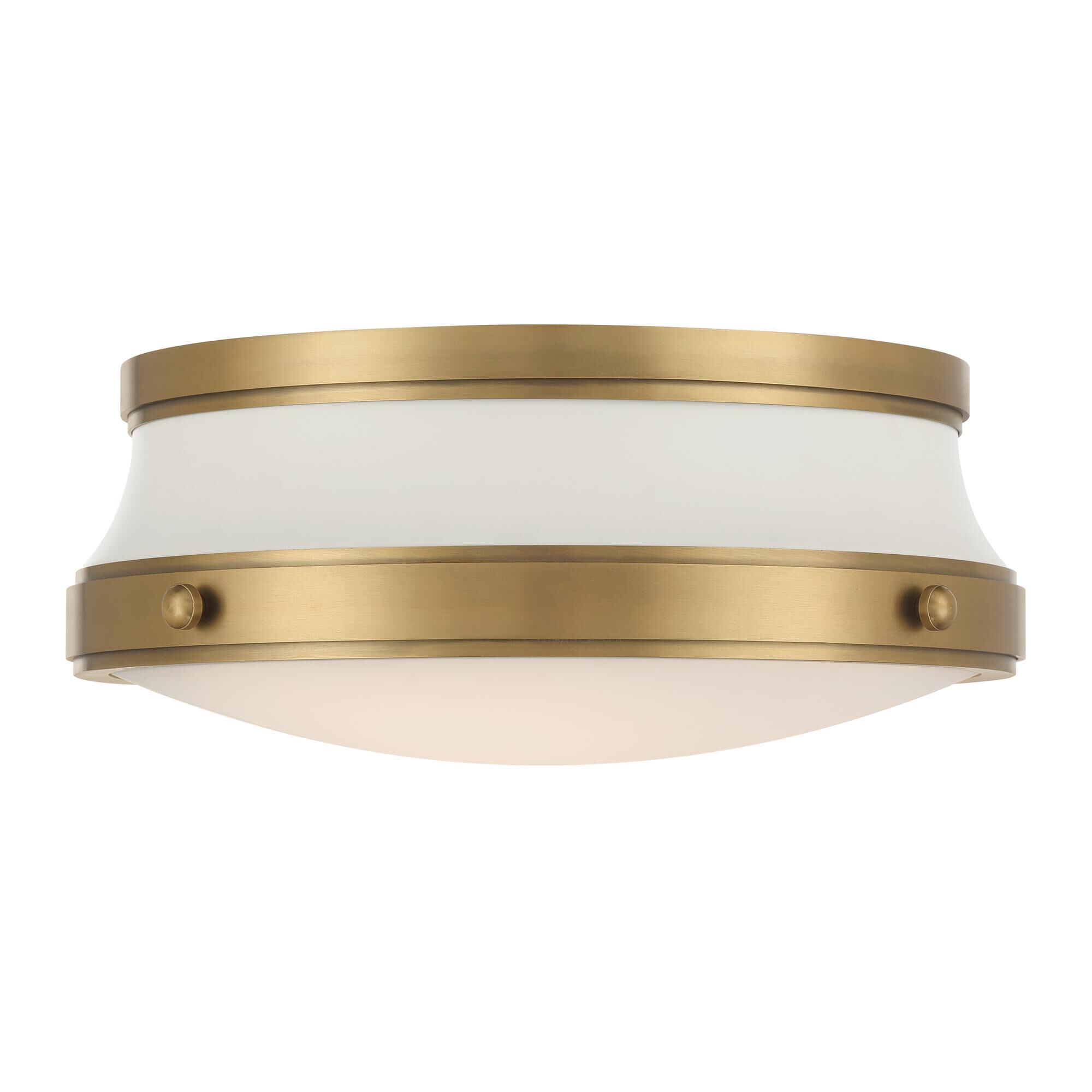 Shown in Legacy Brass and Off White finish and Etched Opal glass