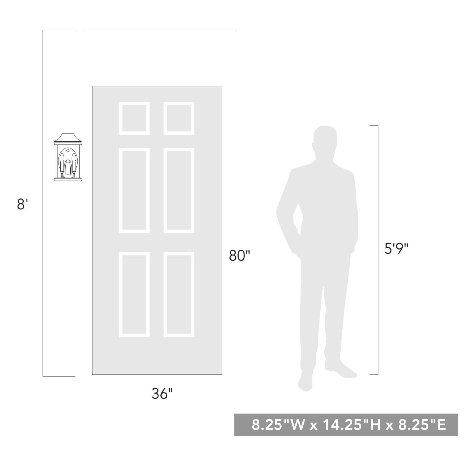 Cohen 14 Inch Tall 2 Light Outdoor Wall Light by Golden Lighting