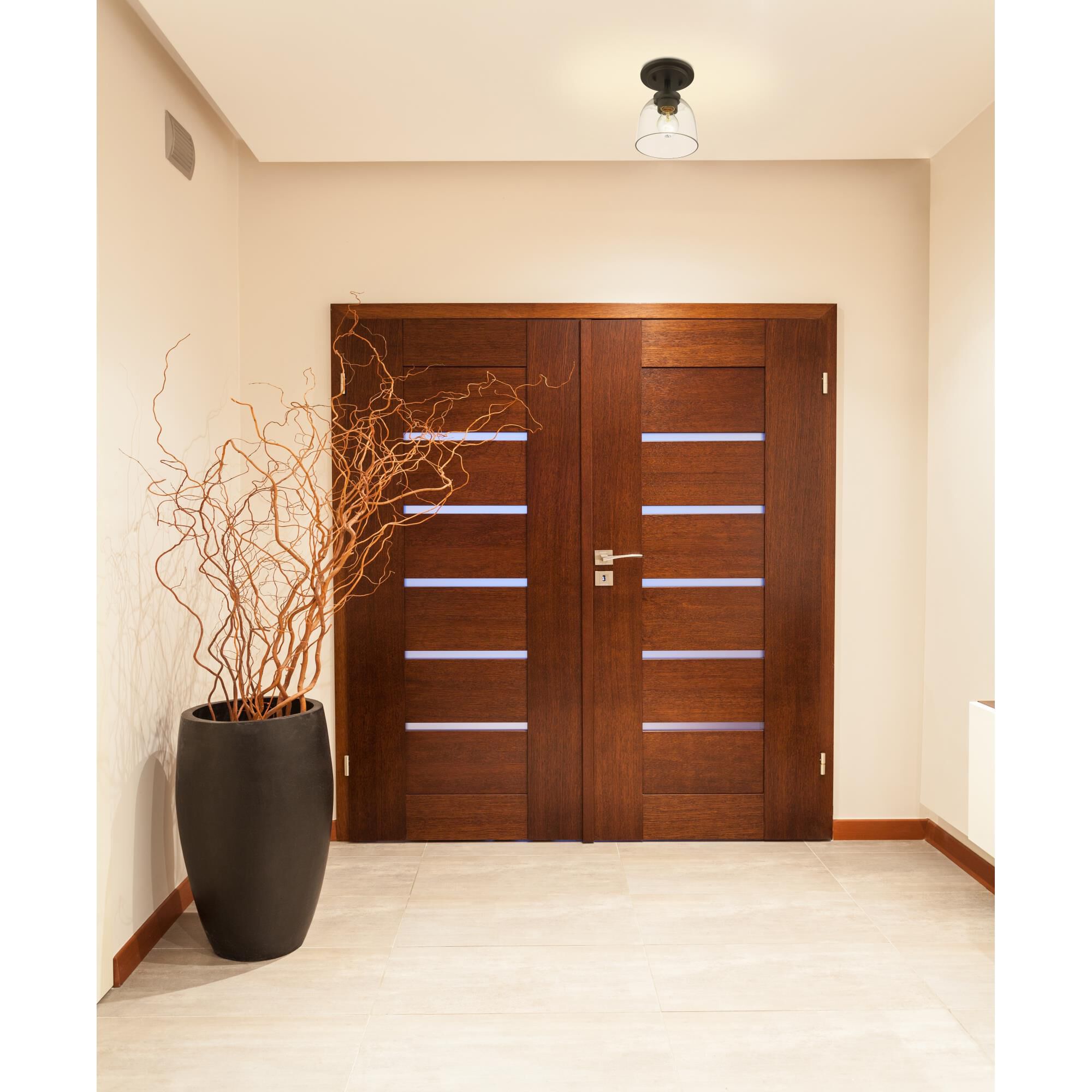 Shown in Bronze finish and Glass shade