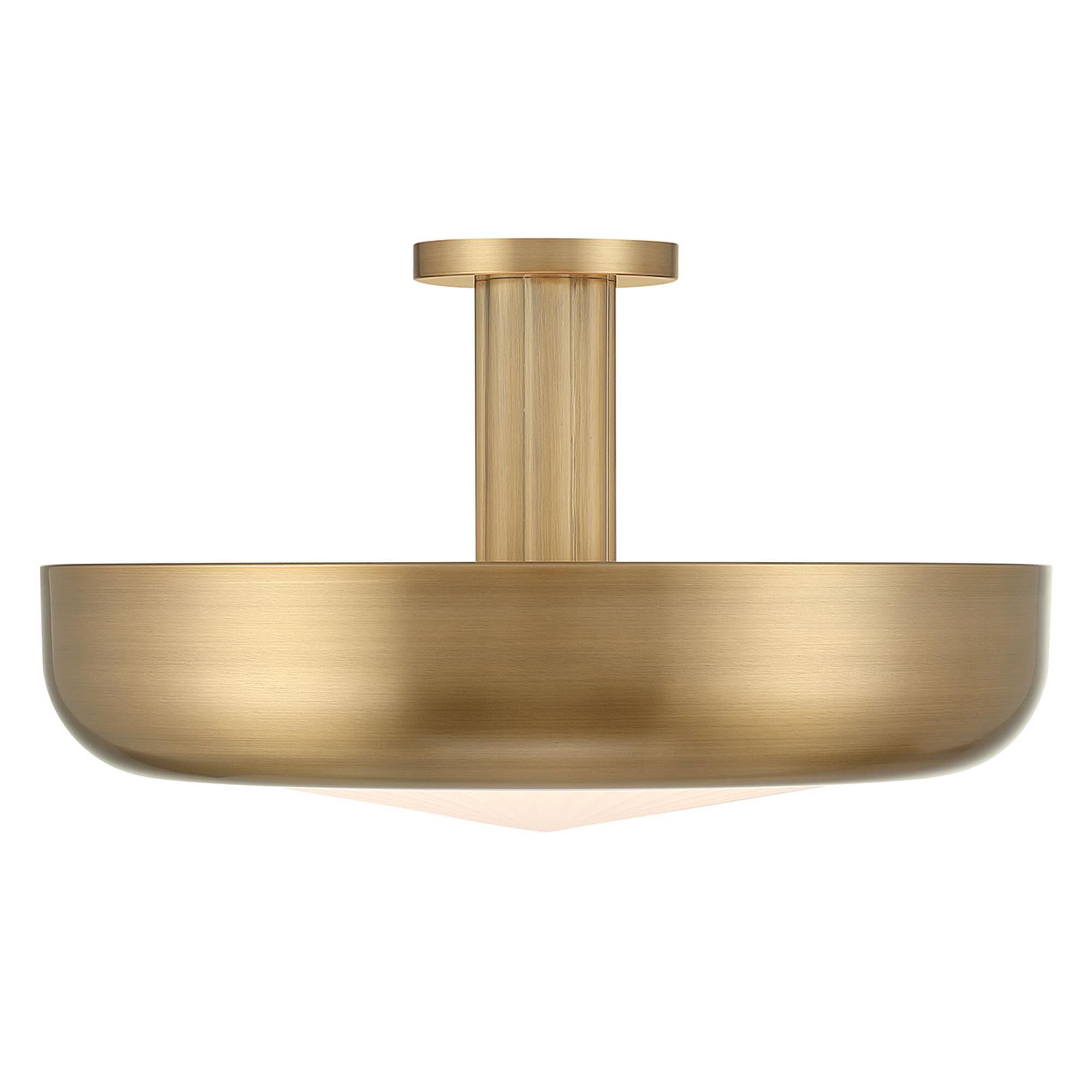 Shown in Antique Brass finish and Etched glass