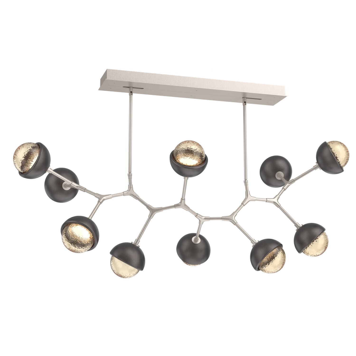 Shown in Beige Silver finish and Amber glass and Graphite accent