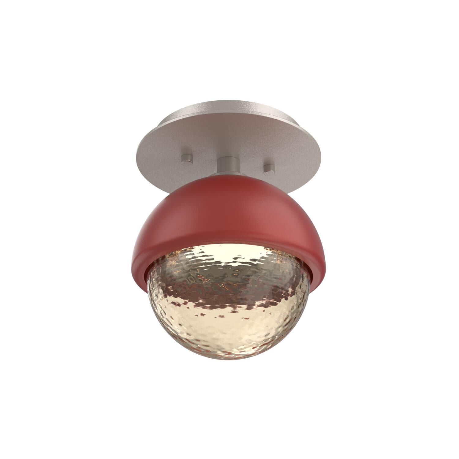 Shown in Beige Silver finish and Amber glass and Cinnamon Red accent