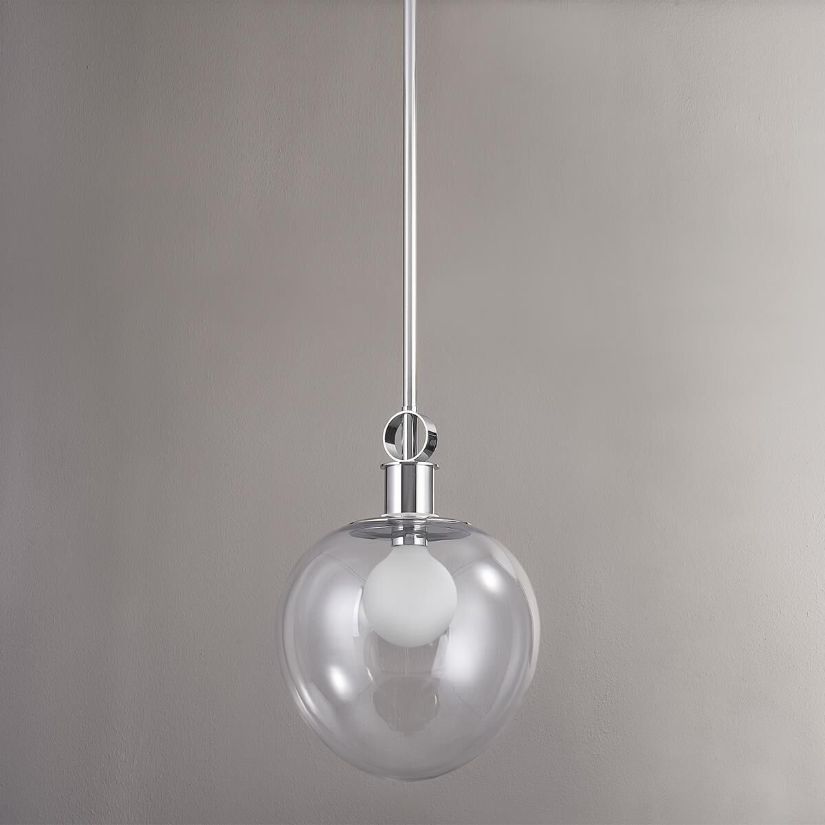 Shown in Polished Nickel finish and Clear glass