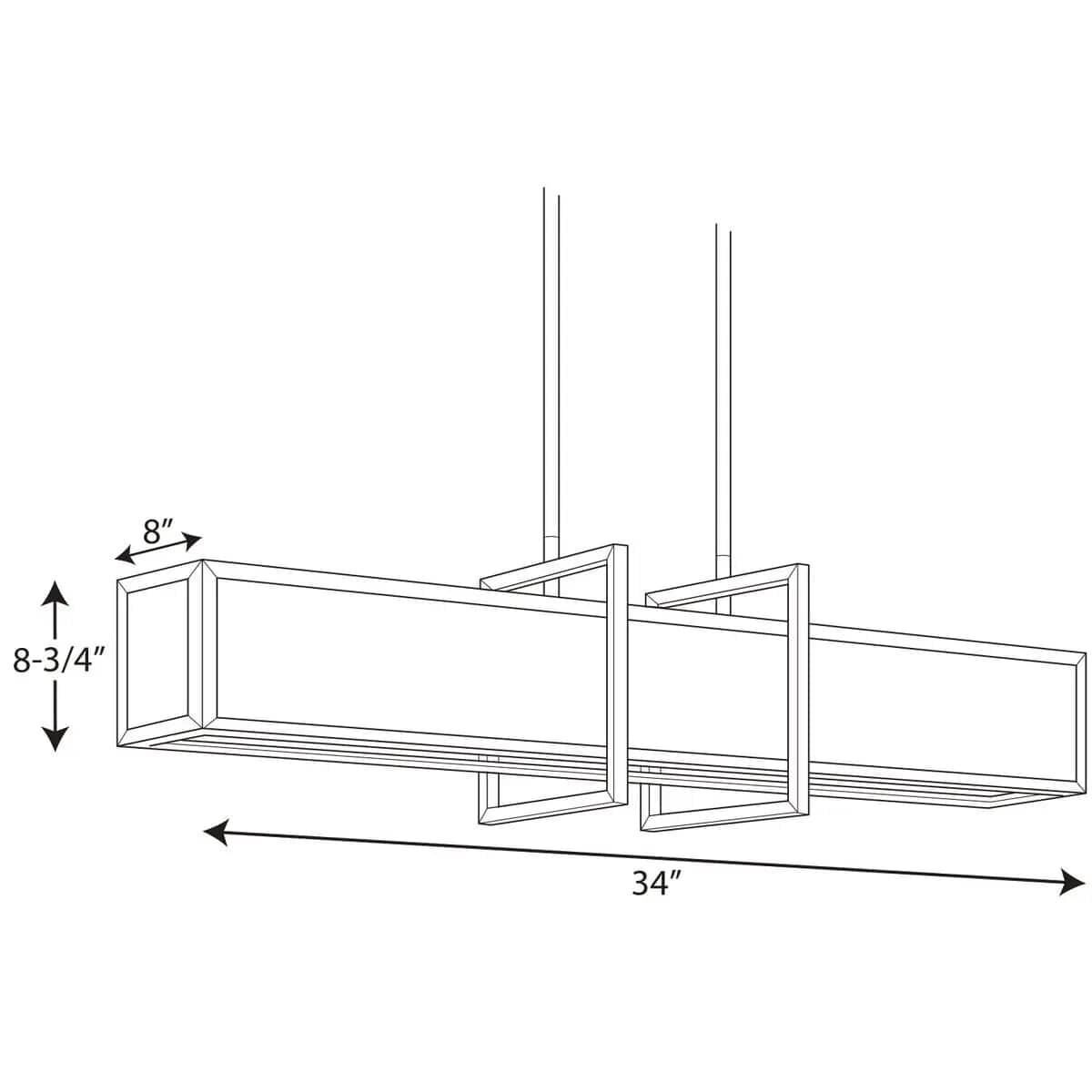 Haven 34 Inch 4 Light Linear Suspension Light by Progress Lighting - Clearance